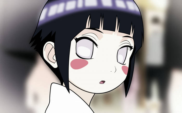 黑髮紅頰的動漫女孩露出驚訝的表情。 — 日向 GIF 壁紙