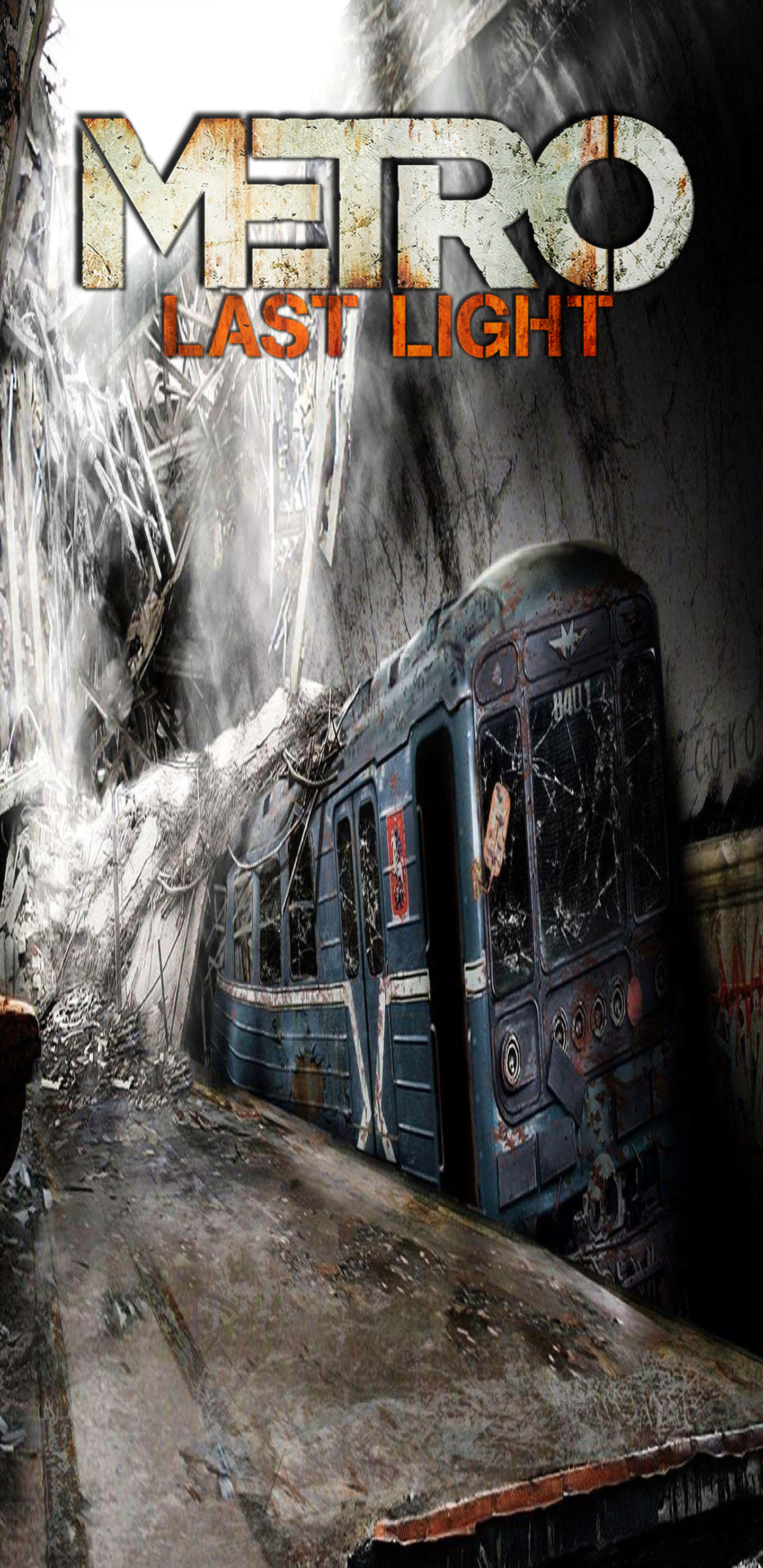 電玩遊戲 桌布 壁紙 — 一列生鏽的地鐵列車被遺棄在一個破敗不堪的地下車站，車窗破碎，牆上滿是塗鴉。
