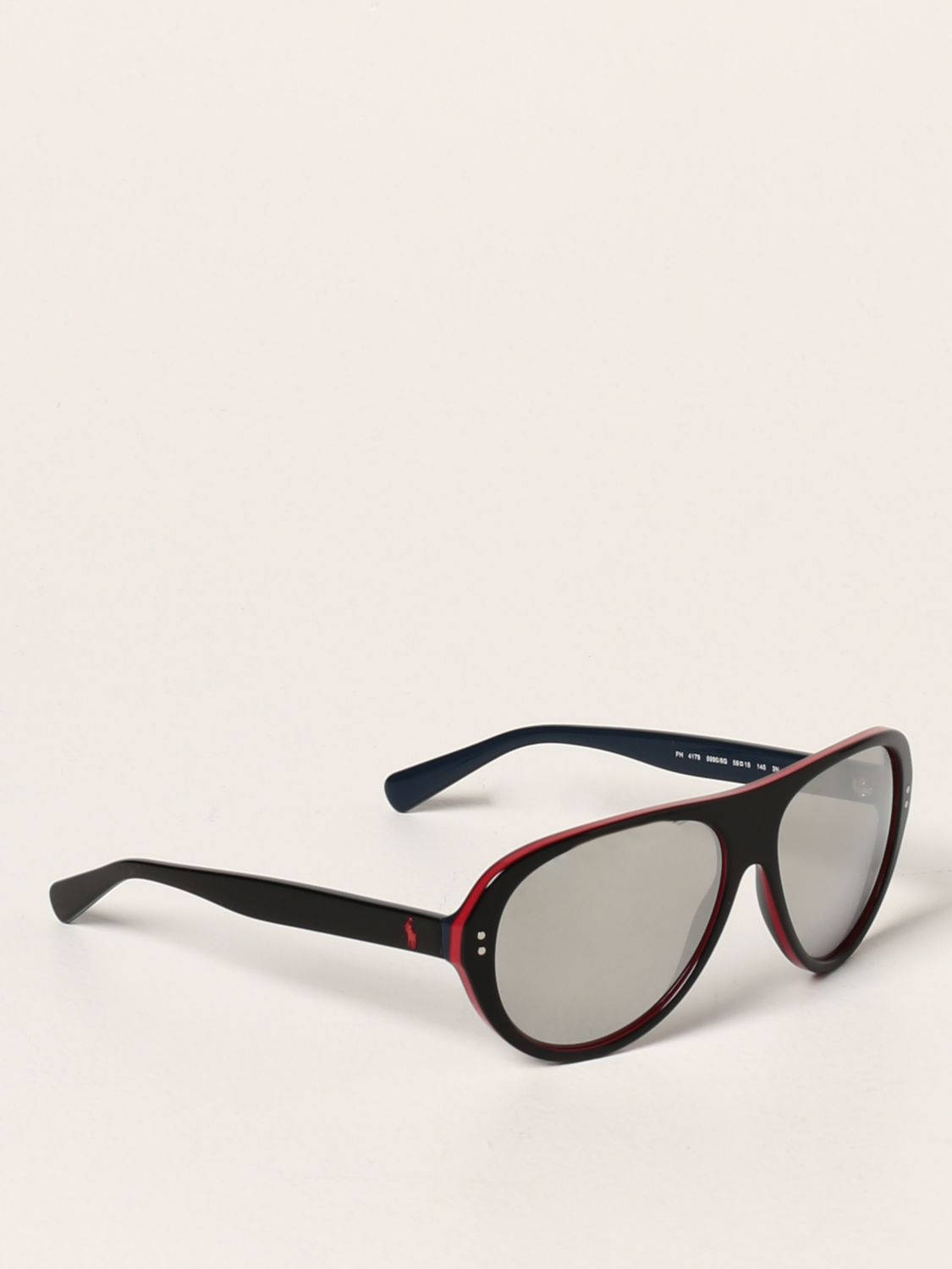 glasses 桌布 壁紙 — 一副黑紅框灰色鏡片太陽眼鏡放在純白表面上。