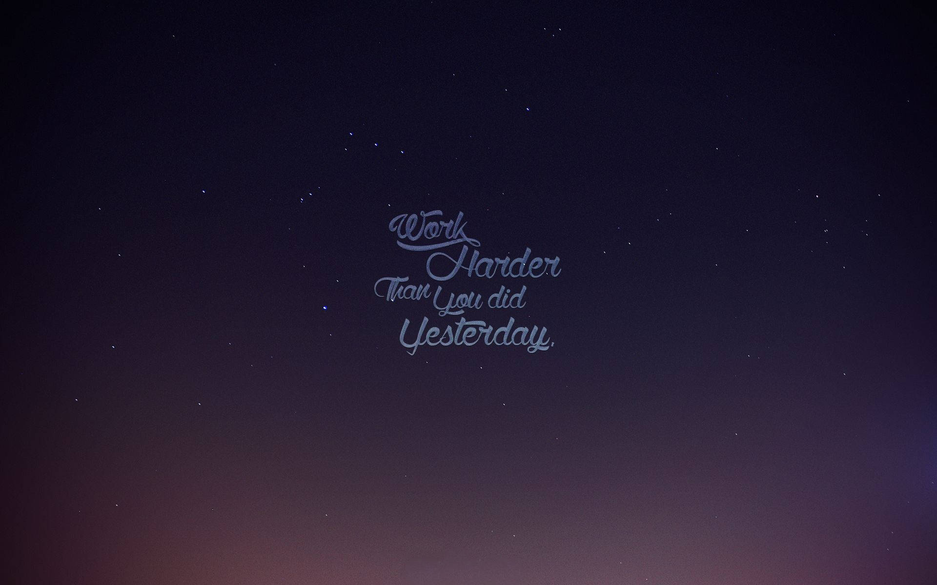Inspirational Quotes 桌布 壁紙 — 一句勵志語句漂浮在帶有紫色和藍色漸變的星空暮色天空中。