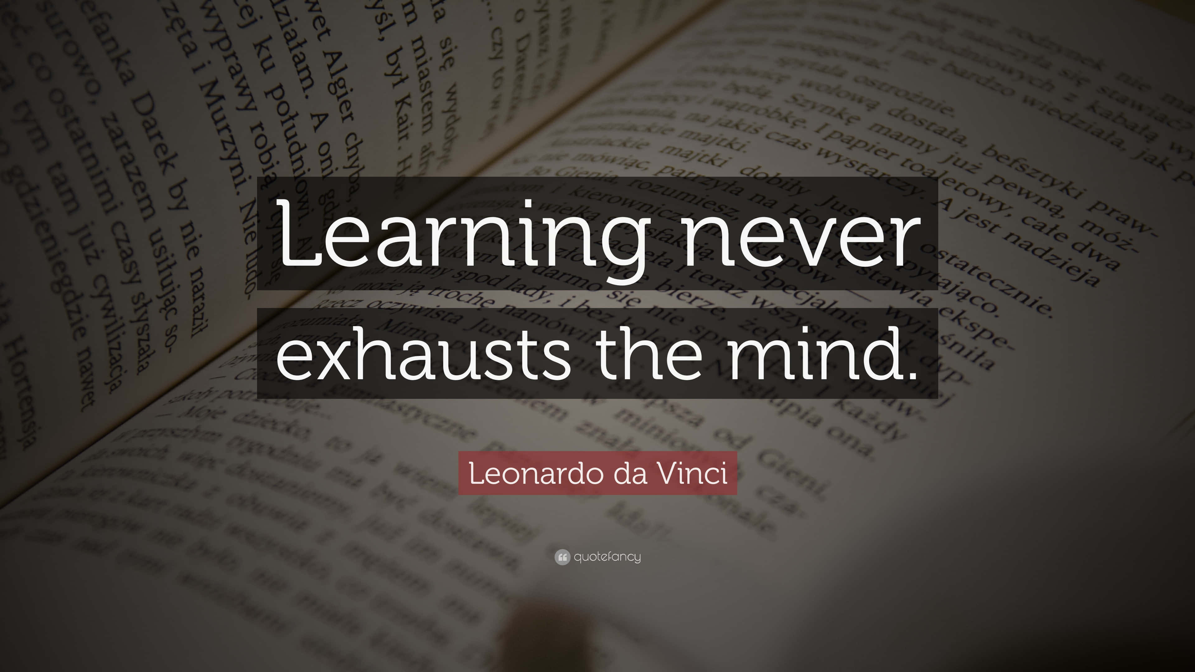 Mindset 桌布 壁紙 — 一句勵志語錄疊加在一本打開的書上，背景有模糊的文字。