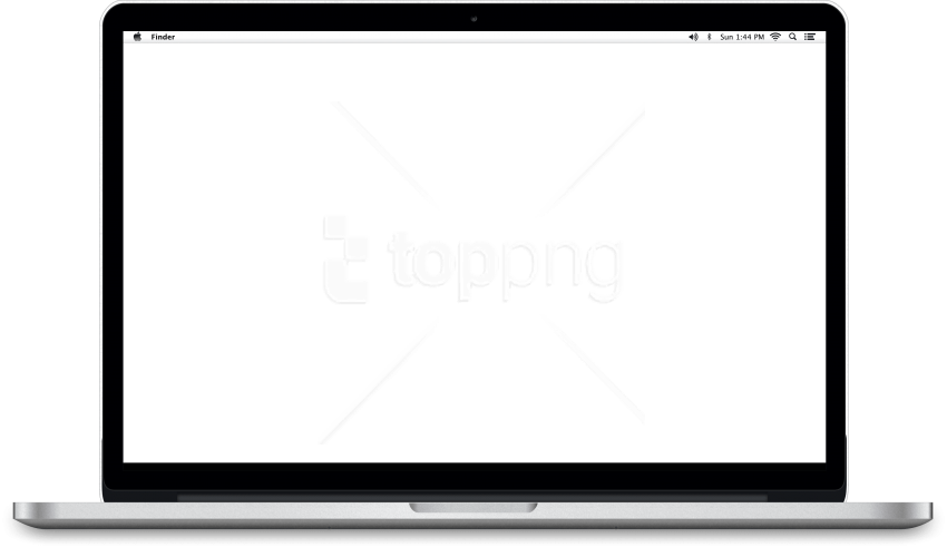 MacBook 桌布 壁紙 — 一台時尚的銀色筆記型電腦顯示一個簡約的白色螢幕，上面有「toppng」這個詞和四條形成X形的對角線。