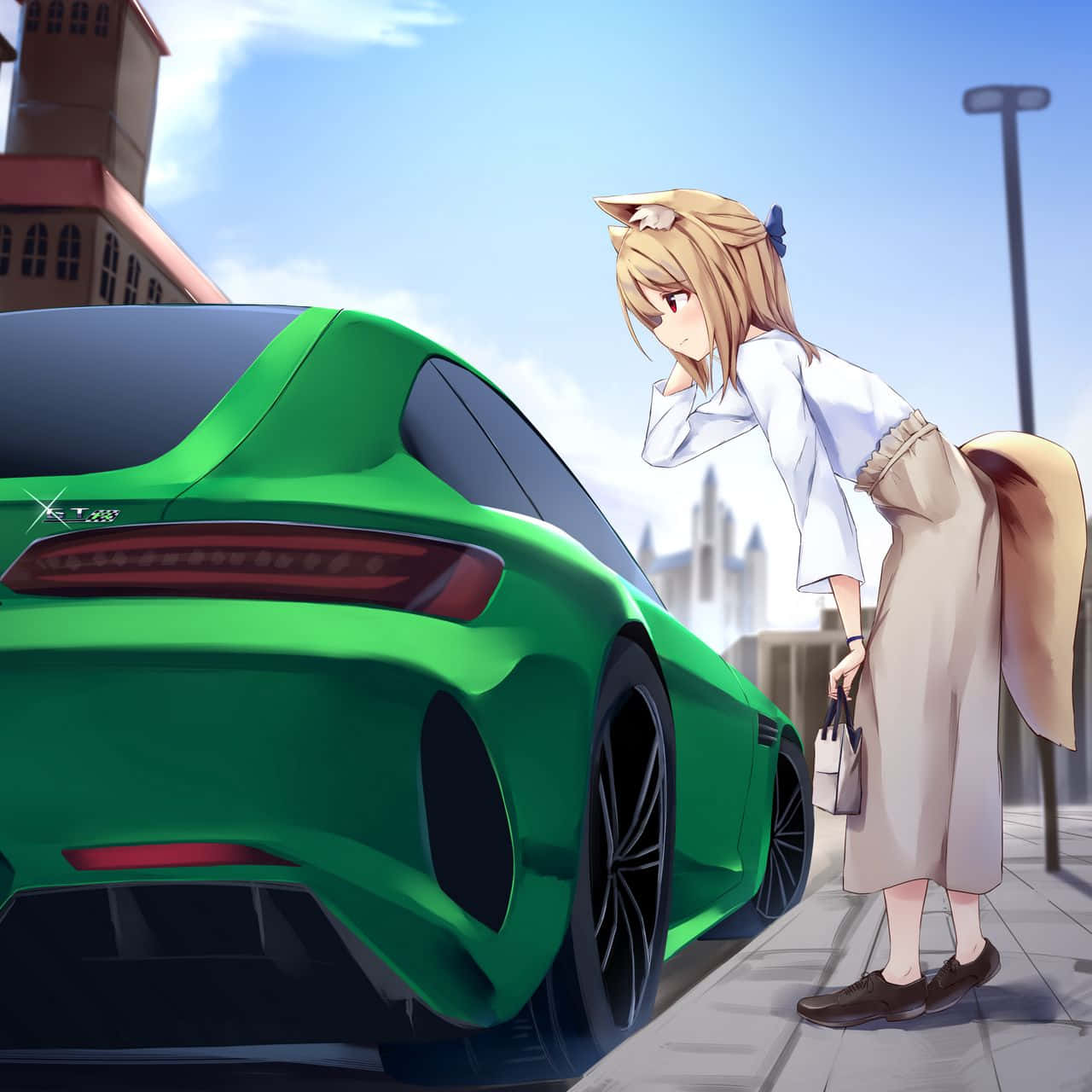 動漫跑車背景