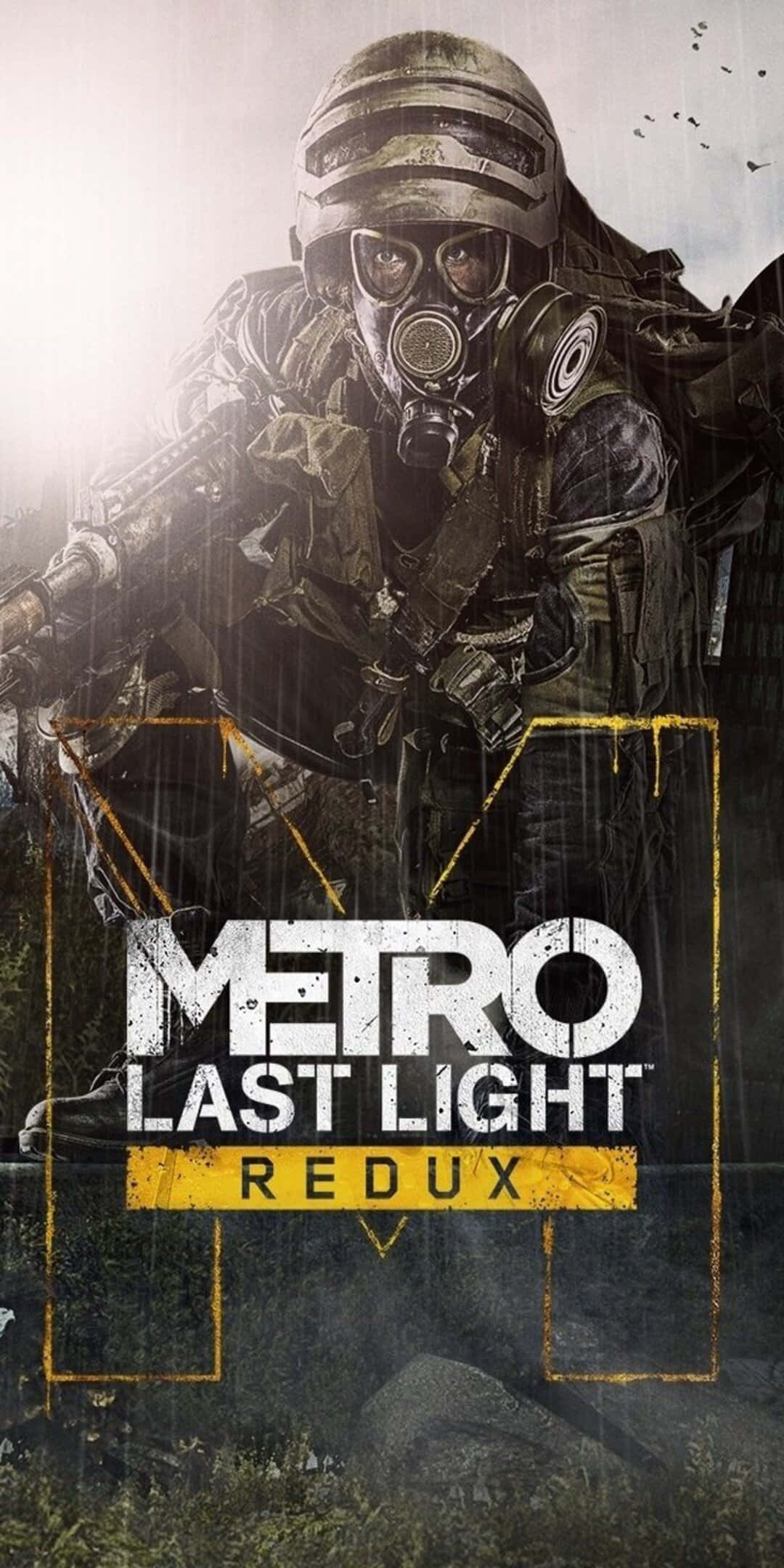 Pixel 3 Metro 2033 桌布 壁紙 — 一名戴著防毒面具和戰術裝備的士兵在明亮的陽光下，於末日後的荒原中準備就緒。