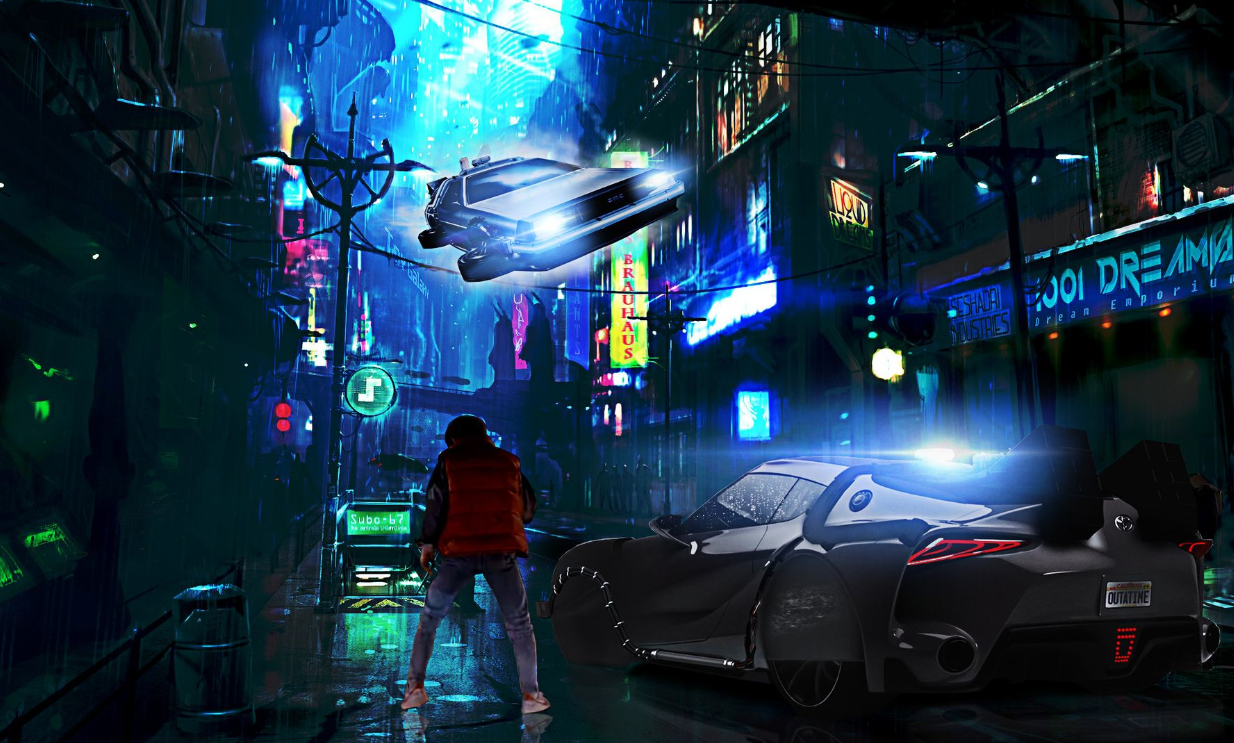 一名男子走在街上，背景有一輛車 壁紙