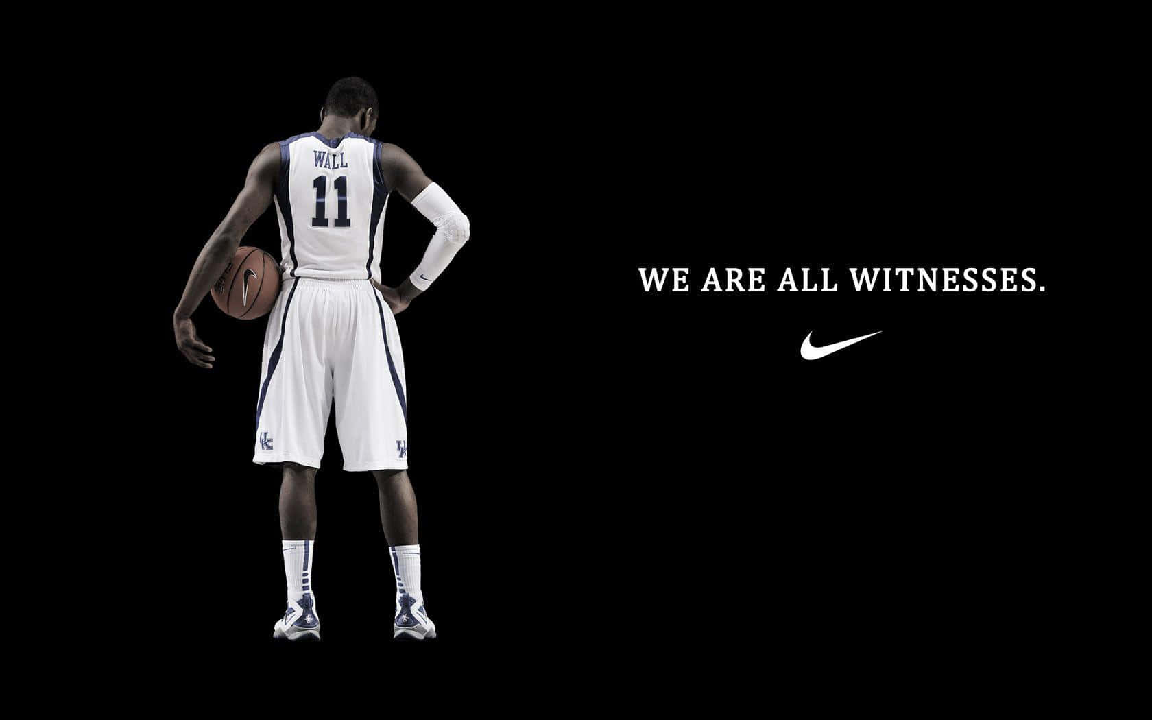 一名籃球運動員，配文「我們都是見證者」 — Nike 節奏籃球 壁紙