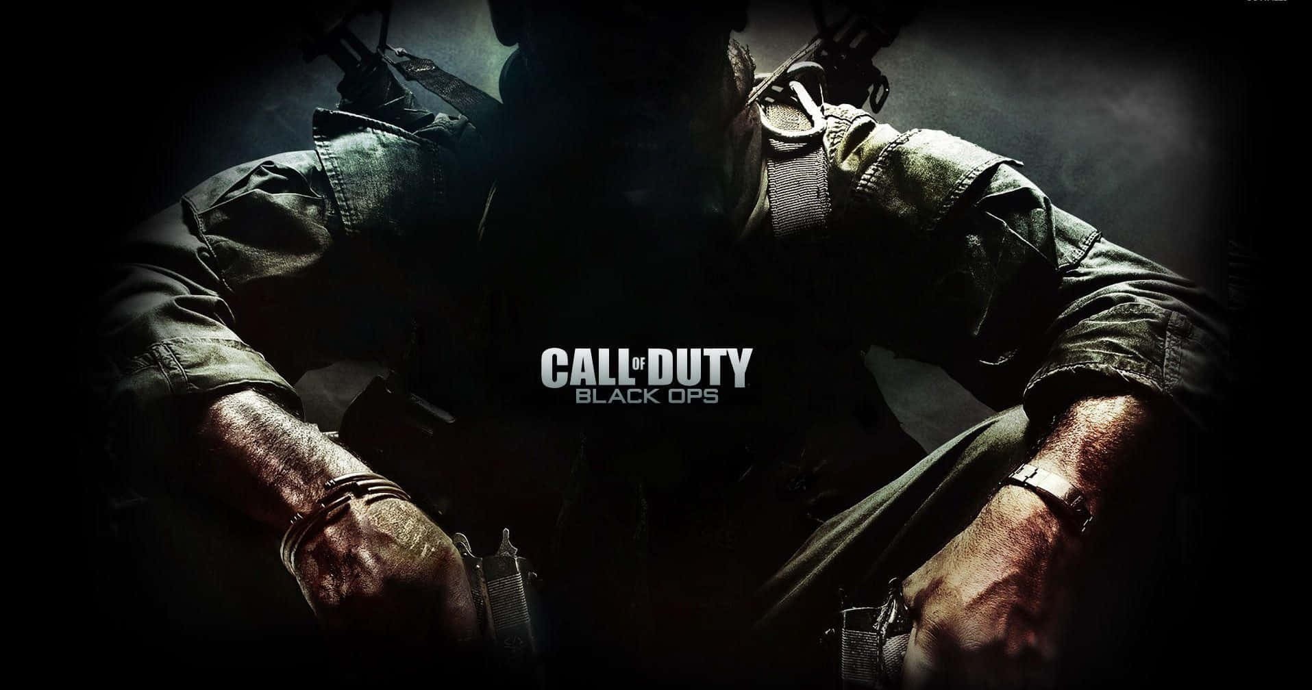 Best Call Of Duty Black Ops 4 桌布 壁紙 — 一名身穿戰術裝備的士兵在戲劇性的黑暗燈光下握緊武器，並帶有 'Call of Duty Black Ops' 文字。