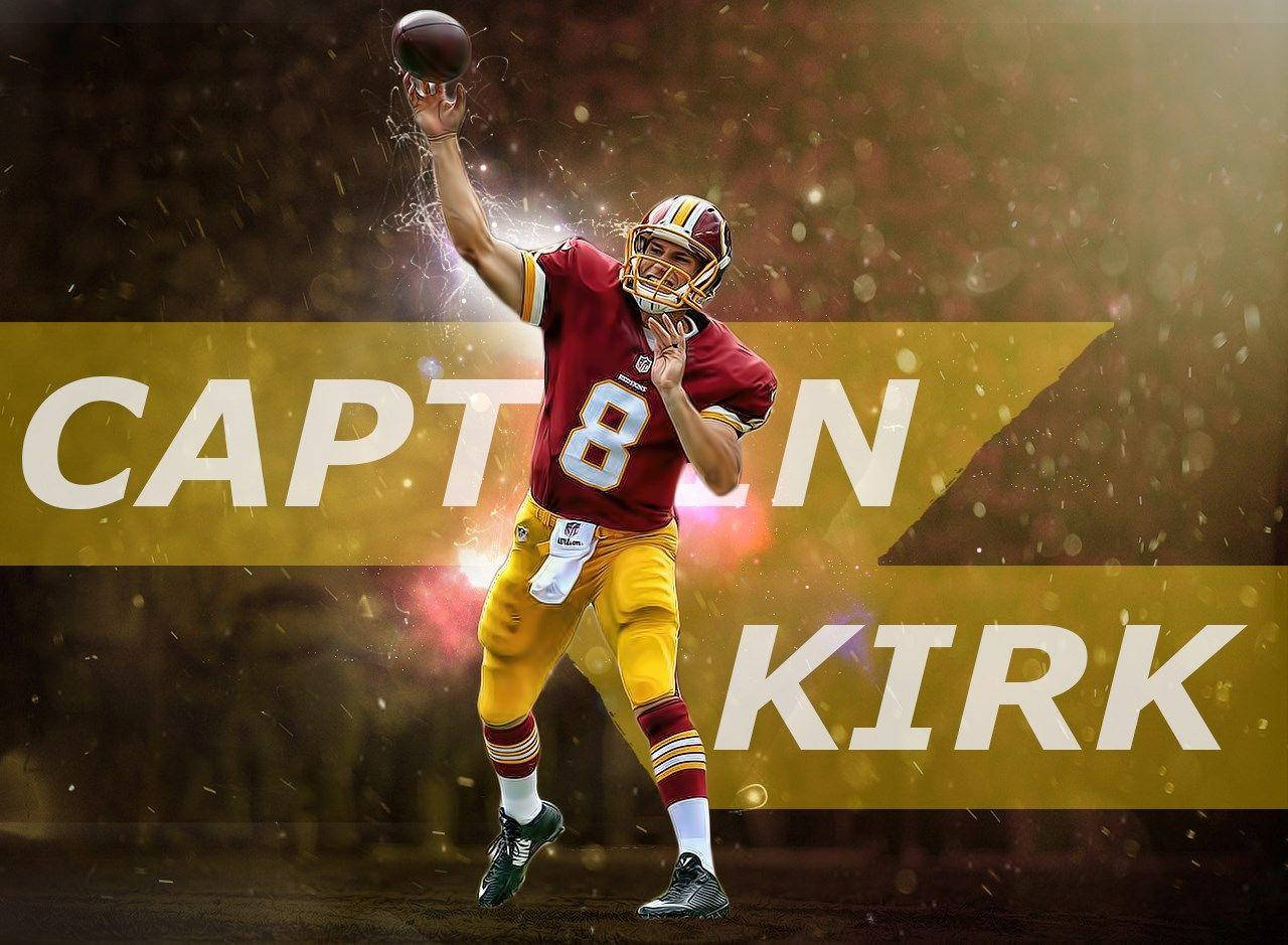 美式足球員 Captain Kirk 在體育場燈光下傳球，火花四濺。 — 明尼蘇達維京人 GIF 壁紙