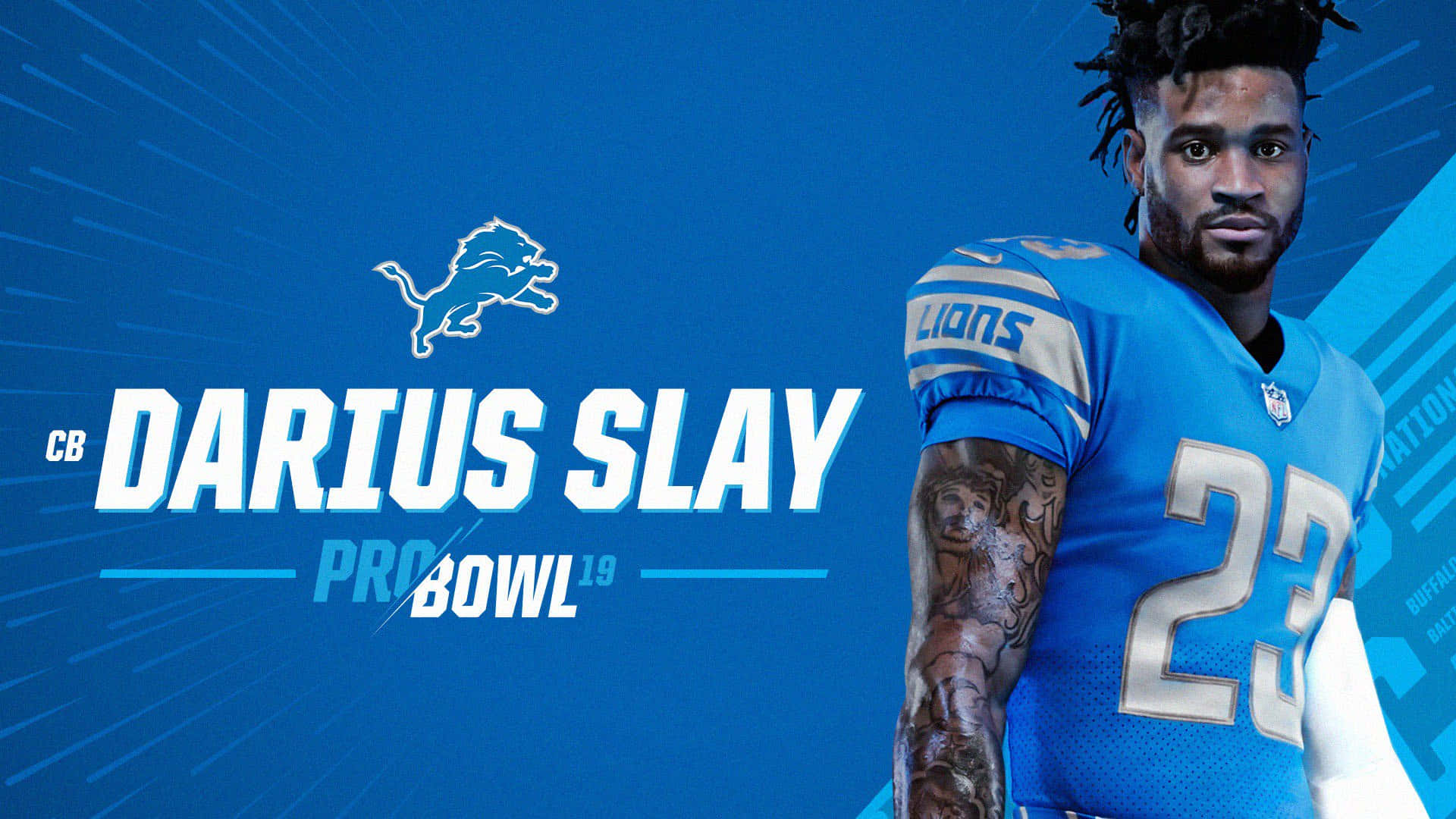足球員Darius Slay身穿獅子隊球衣參加Pro Bowl 19活動。 — 費城老鷹 壁紙