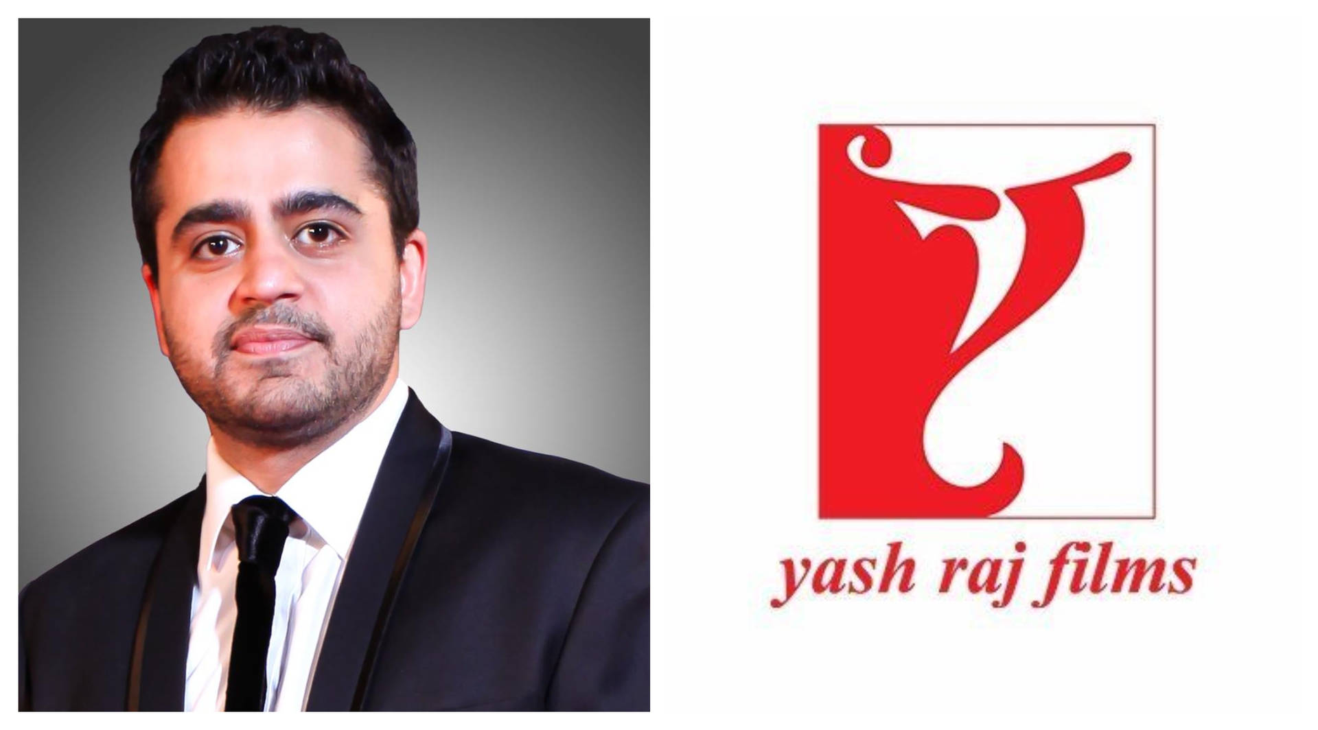 西裝男子在Yash Raj Films標誌旁 — 酋長 GIF 壁紙