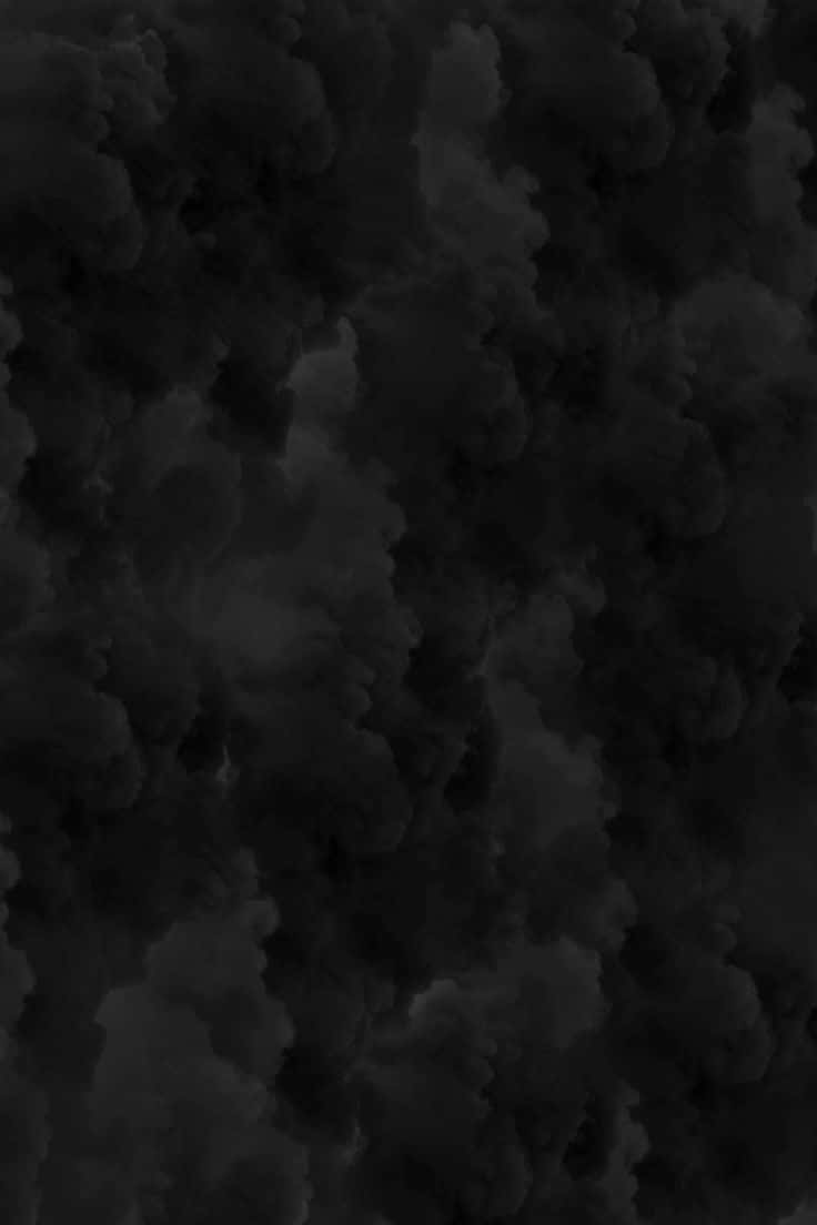 Black Ombre 桌布 壁紙 — 一團濃密旋轉的深色木炭煙霧充滿了畫面，帶有柔和的漸變和有機形狀。