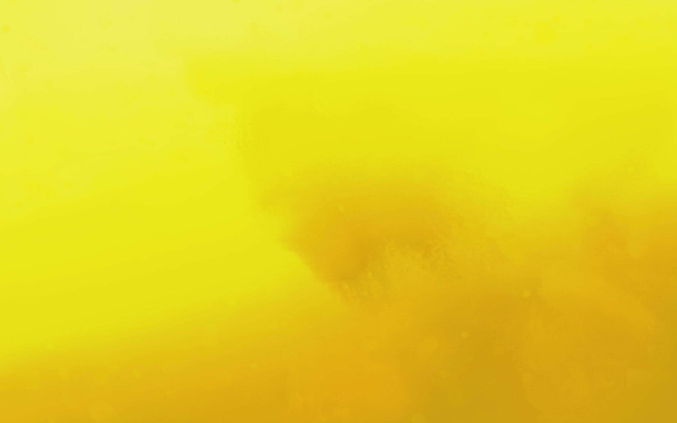 Yellow Smoke 桌布 壁紙 — 一團鮮黃色的粉末雲在漸變背景上輕輕飄動。