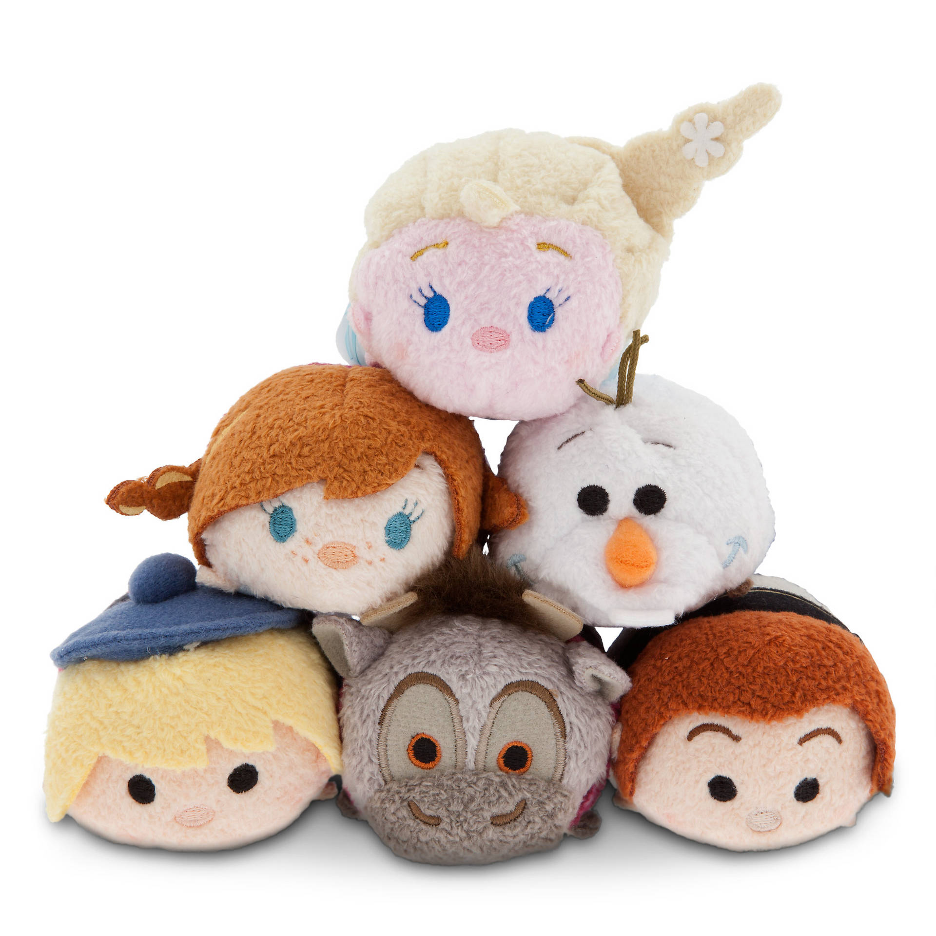 六個迪士尼Tsum Tsum毛絨角色堆疊在一起。 — Tsum tsum 壁紙