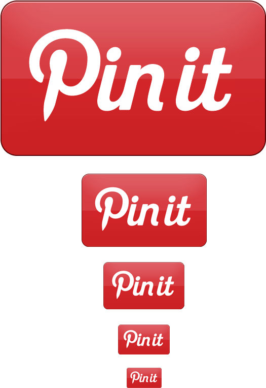 Pinterest 桌布 壁紙 — 一堆紅色光澤的「Pin it」按鈕在黑色背景上按大小遞減排列。