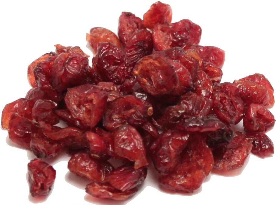 Healthy Food 桌布 壁紙 — 一堆飽滿光澤的乾蔓越莓，表面帶有皺紋，在純黑背景下顯得鮮明。
