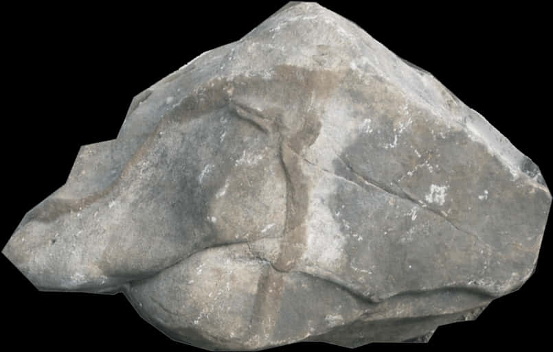 The Rock 桌布 壁紙 — 一塊粗糙的灰色岩石，帶有自然裂縫和風化紋理，在純黑色背景上孤立展示。
