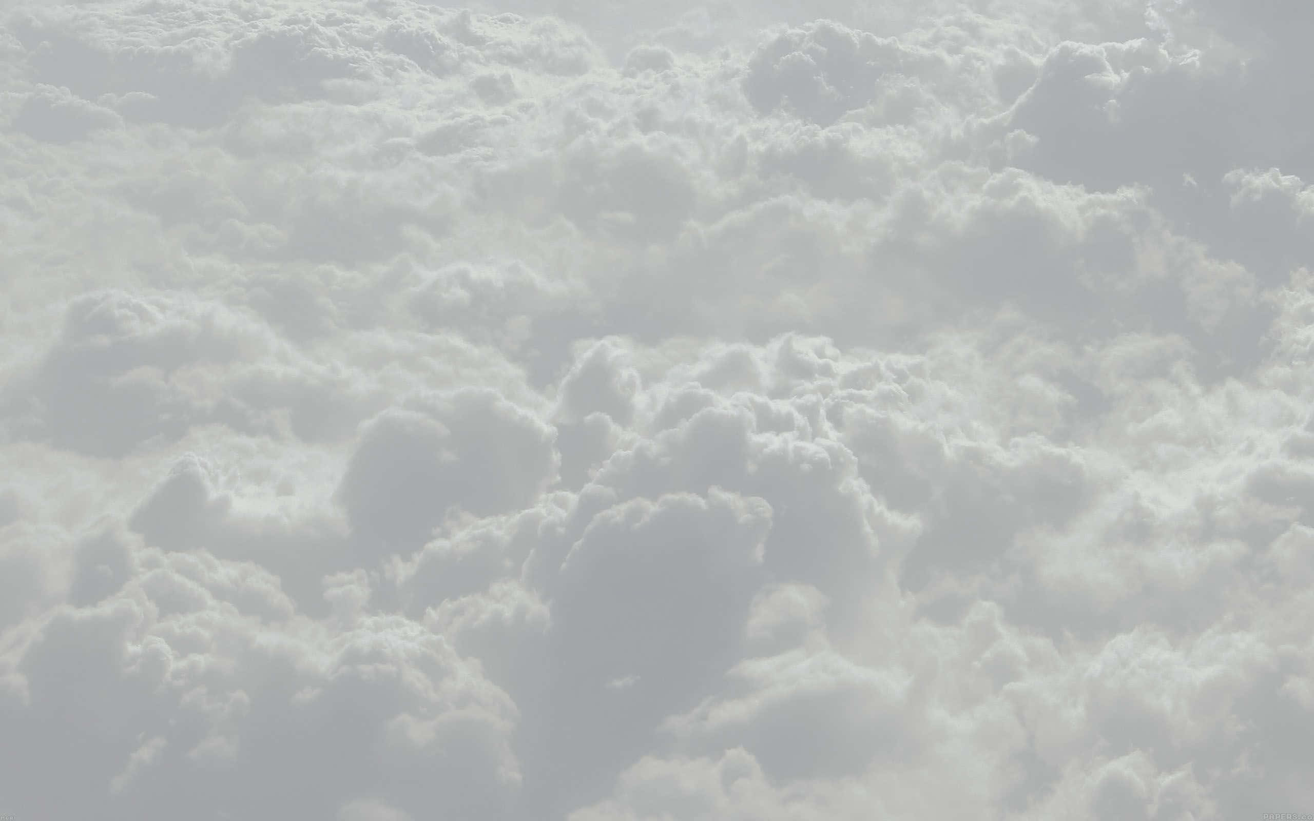 Black And White Sky 桌布 壁紙 — 一大片柔軟有紋理的雲朵，以柔和的灰色和白色色調填滿畫面。