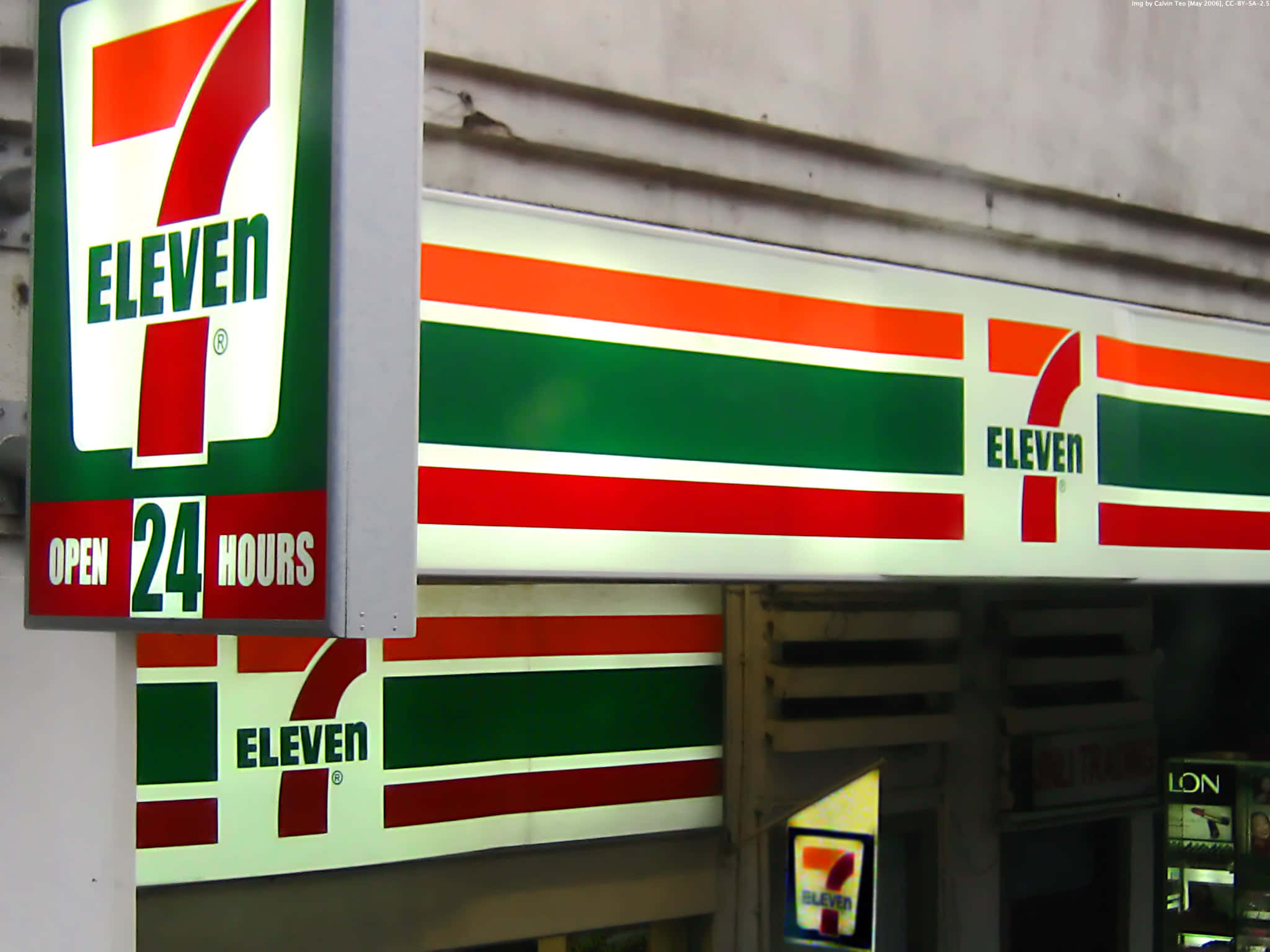一家7-11便利店的招牌 壁紙