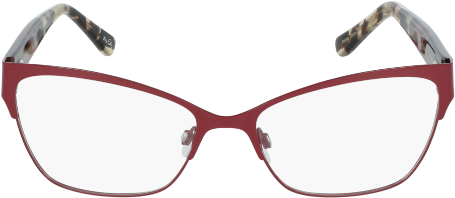 Eyeglasses 桌布 壁紙 — 一對時尚的紅色鏡框太陽眼鏡，配以玳瑁色鏡臂和灰色鏡片，置於黑色背景上。