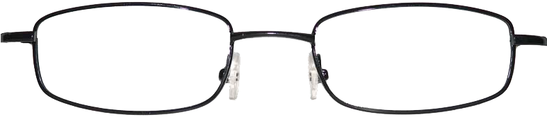 Eyeglasses 桌布 壁紙 — 一對時尚的黑色鏡框眼鏡，帶有白色鏡腿尖端，展示在純白色背景上。