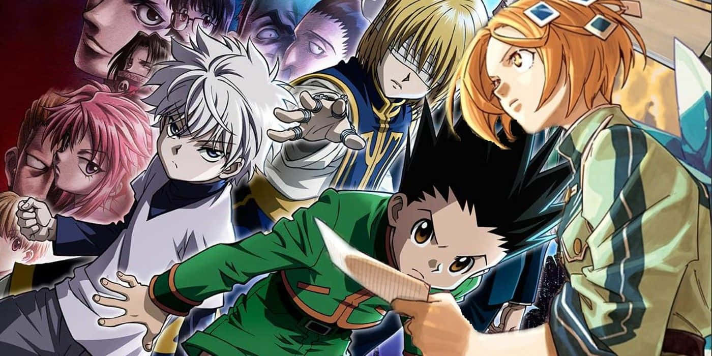 Shonen Anime 桌布 壁紙 — 一幅充滿動感的動畫群像， featuring 多樣角色，表情強烈，色彩鮮明。