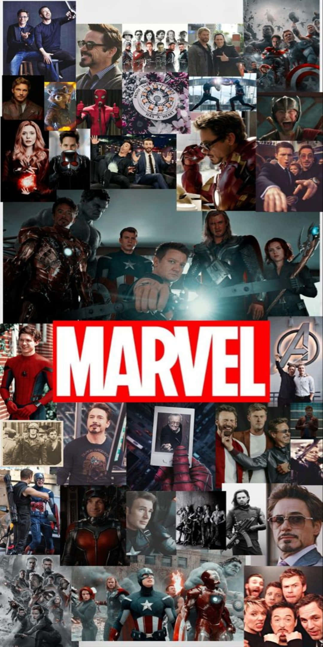 復仇者聯盟 桌布 壁紙 — 一幅充滿活力的Marvel超級英雄和角色拼貼畫，展現動態姿勢和標誌性服裝。
