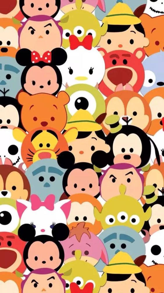 密集而色彩繽紛的迪士尼和皮克斯Q版角色收藏。 — Tsum tsum 壁紙