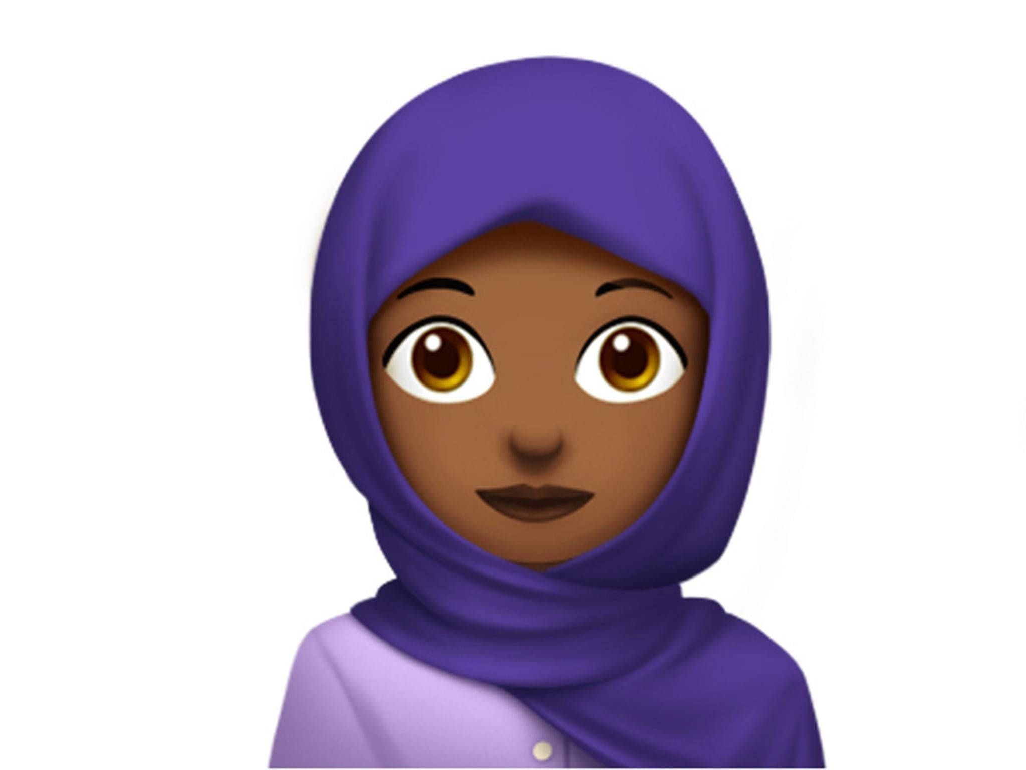 hijab cartoon 桌布 壁紙 — 一幅數位插圖，描繪一位深色皮膚的女性，戴著紫色頭巾，穿著淺紫色上衣，背景為白色。