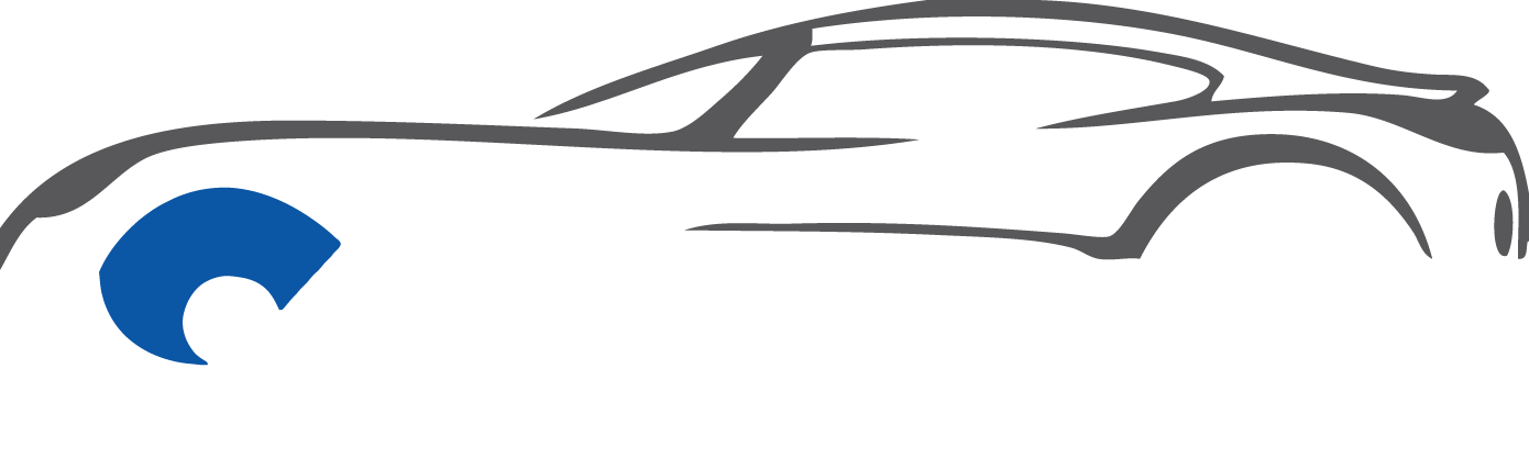 Company Logo 桌布 壁紙 — 一幅流線型極簡主義的跑車線條畫，車頭帶有藍色波浪狀點綴。