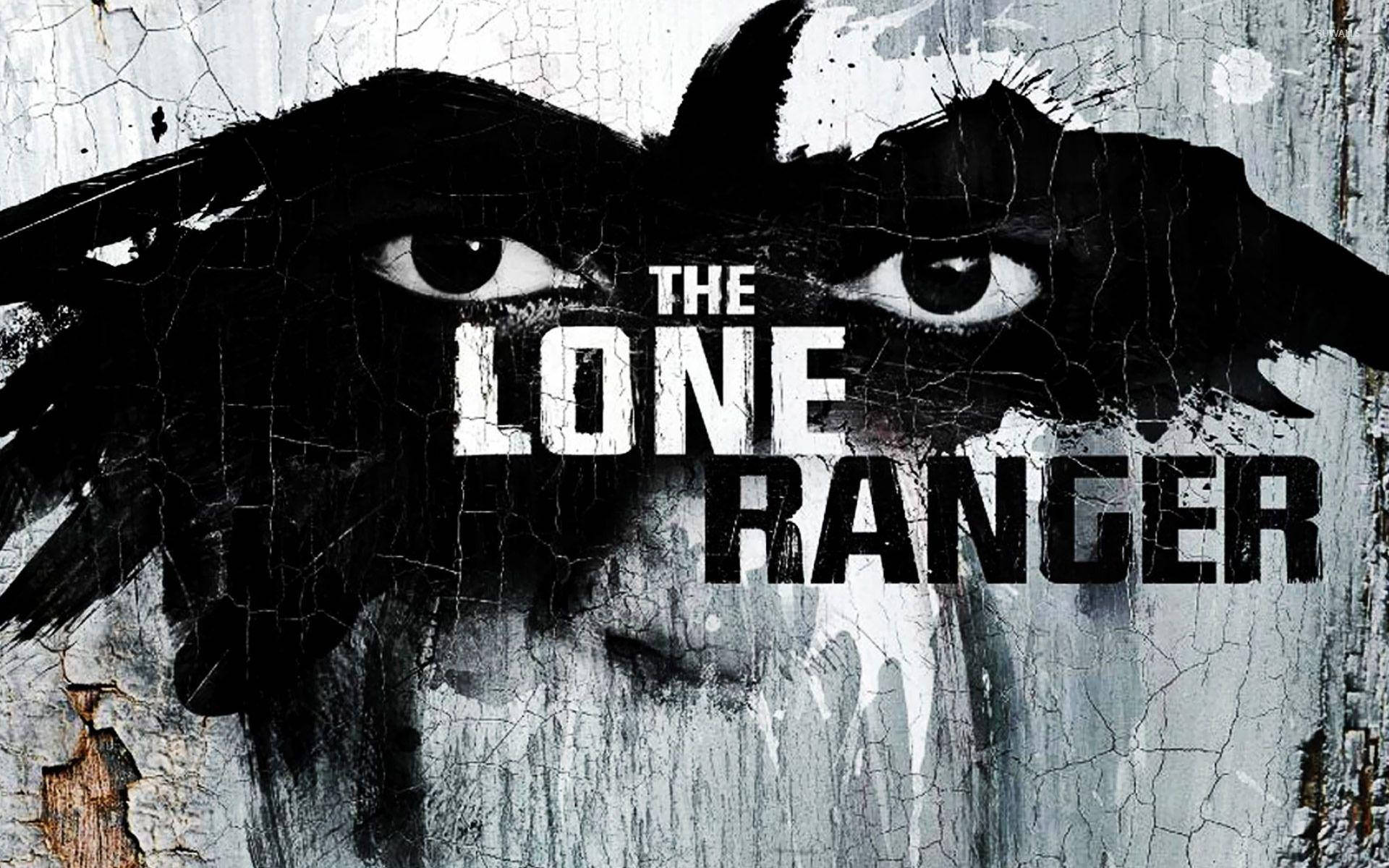 Lone 桌布 壁紙 — 一幅粗獷的《獨行俠》海報，透過裂開的油漆和粗體字型，展現出銳利的眼神。