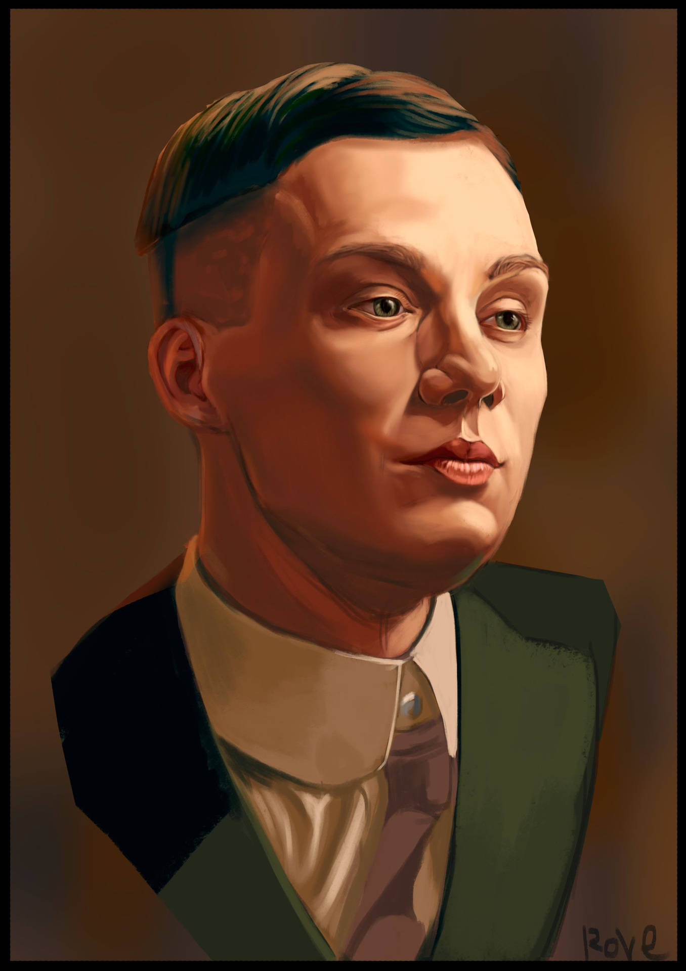 一位穿著西裝、表情嚴肅的男子肖像。 — Peaky Blinders 壁紙