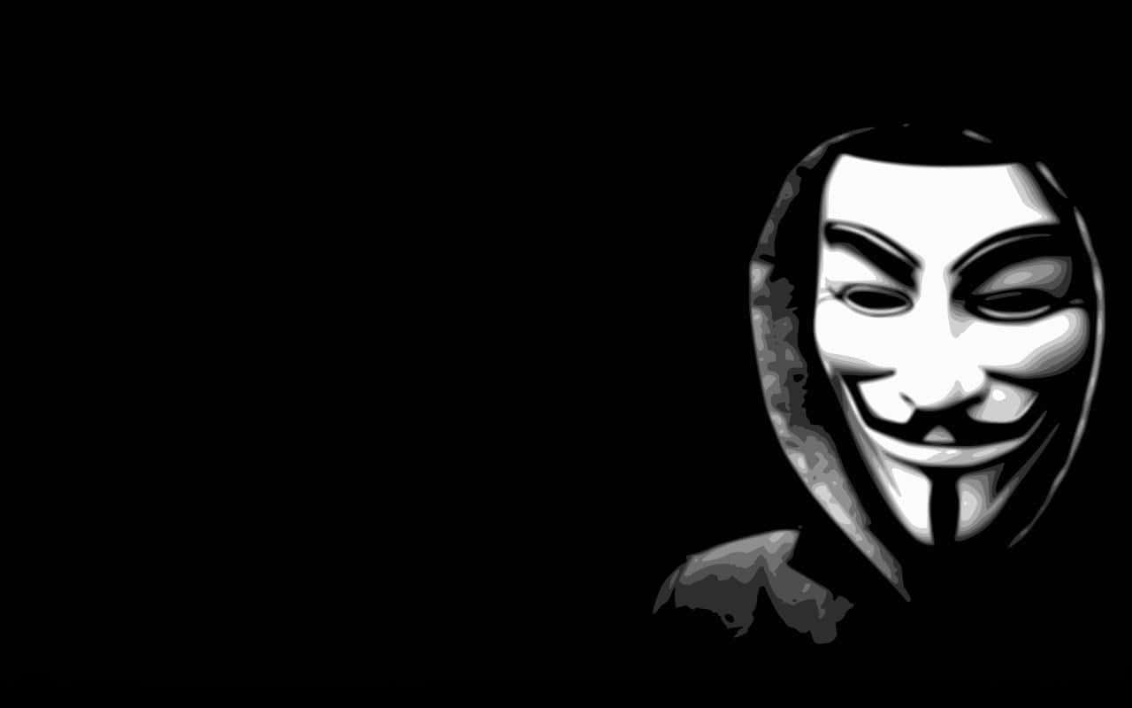 一個戴著蓋伊·福克斯面具的人，背景為黑色。 — 匿名 GIF 壁紙