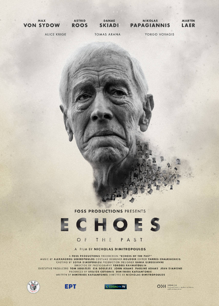 電影《Echoes of the Past》的海報，展示了一位老男人，他的脖子上冒出較小的臉。 — King Von 壁紙