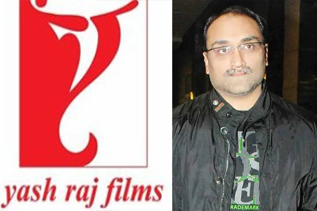 電影動圖 桌布 壁紙 — 一張分割圖片，顯示紅色Yash Raj Films標誌旁邊有一位身穿黑色外套、戴眼鏡的男子。