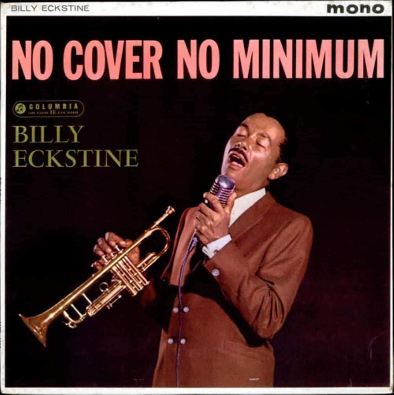 Vinyl Record 桌布 壁紙 — 一張復古專輯封面顯示比利·埃克斯汀（Billy Eckstine）在黑暗背景下拿著小號對著麥克風唱歌。