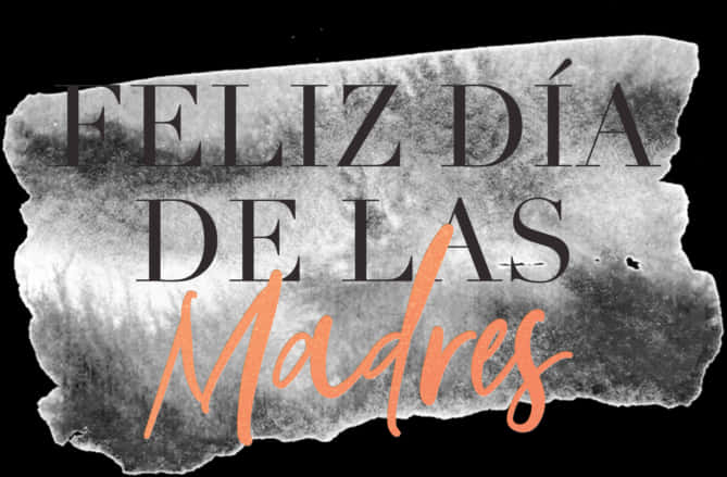 Mother's Day 桌布 壁紙 — 一張撕紙圖形，上面有粗體黑色和橙色字體的「FELIZ DÍA DE LAS Madres」，背景為紋理灰色。