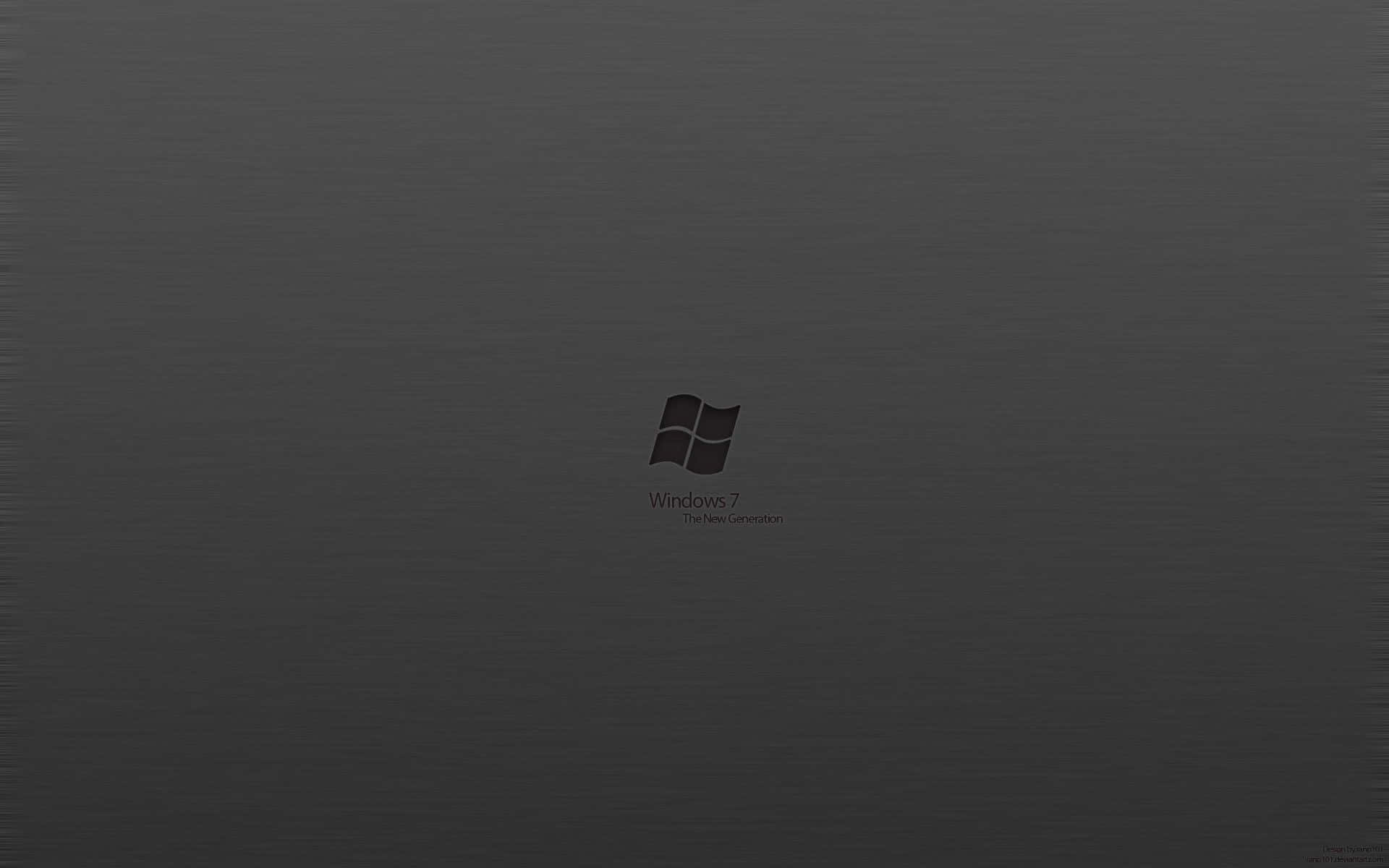 Windows Logo 桌布 壁紙 — 一張極簡深灰色桌布，Windows 7 標誌和標語居中顯示在微紋理背景上。