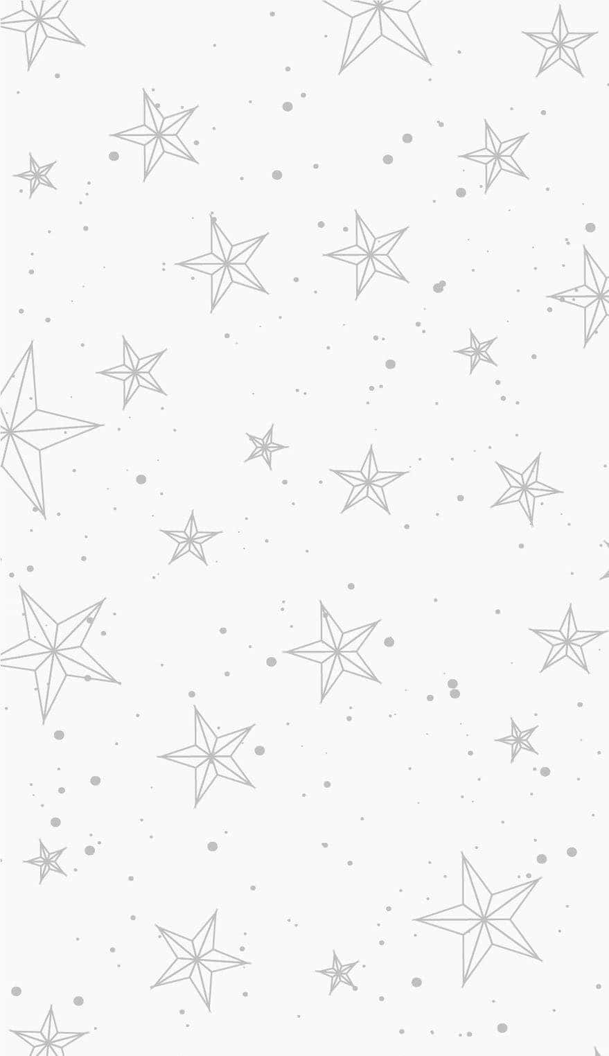 Stars 桌布 壁紙 — 一張極簡風格桌布，淺灰色背景上散落著灰色輪廓星星和圓點。