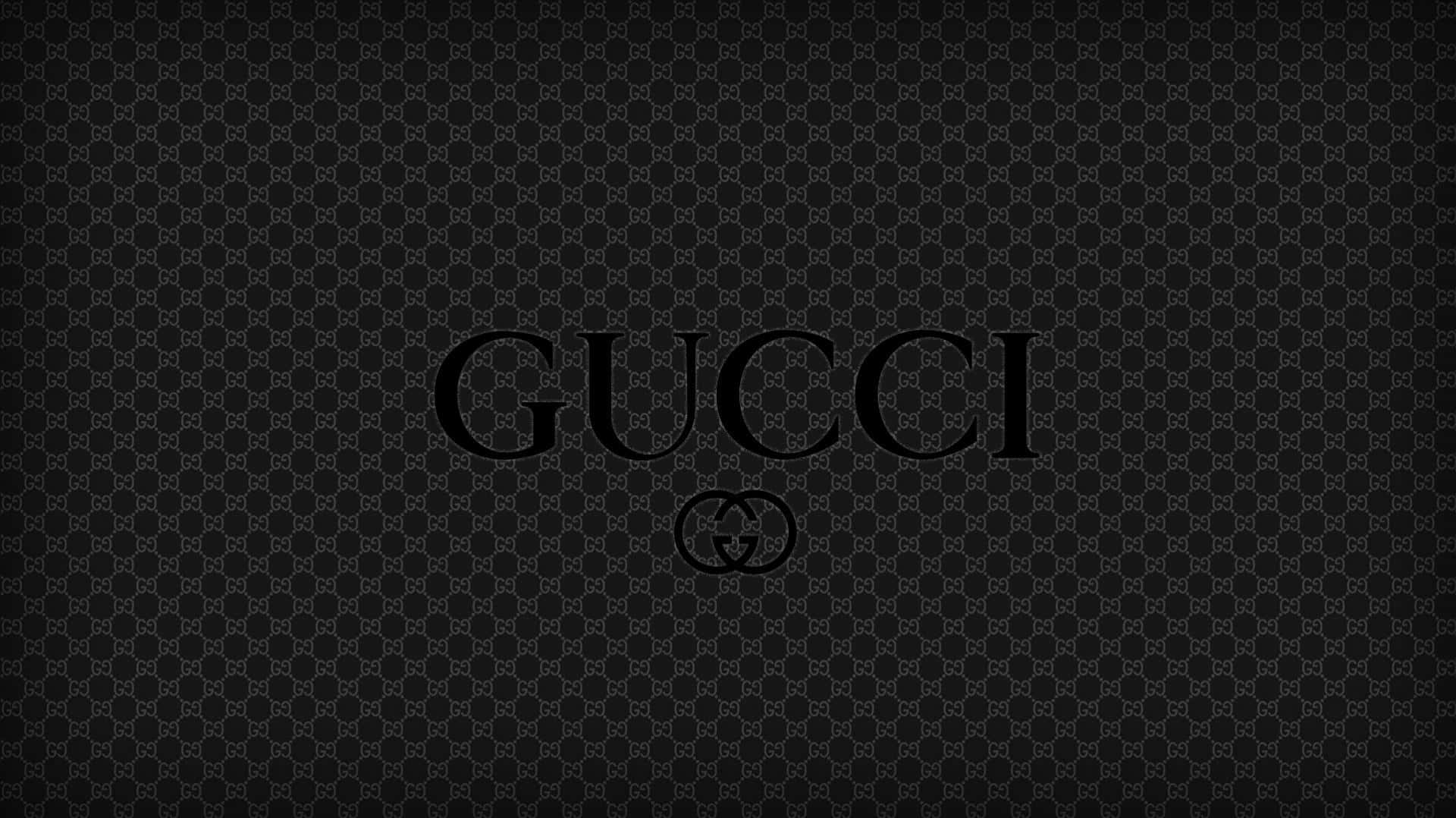 Gucci標誌在黑色字母組合背景上 — Gucci GIF 壁紙