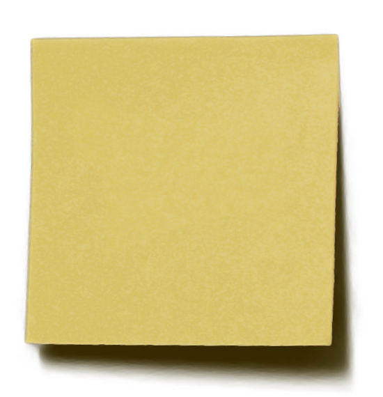 Post It Note 桌布 壁紙 — 一張淡黃色便利貼豎立在純黑背景上，投下柔和陰影。