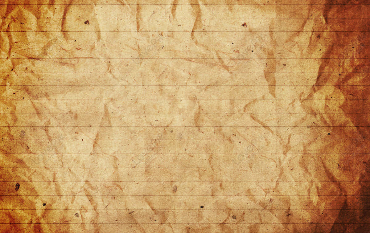 paper 桌布 壁紙 — 一張舊皺摺橫線紙的特寫，帶有溫暖的棕色色調和可見的摺痕。