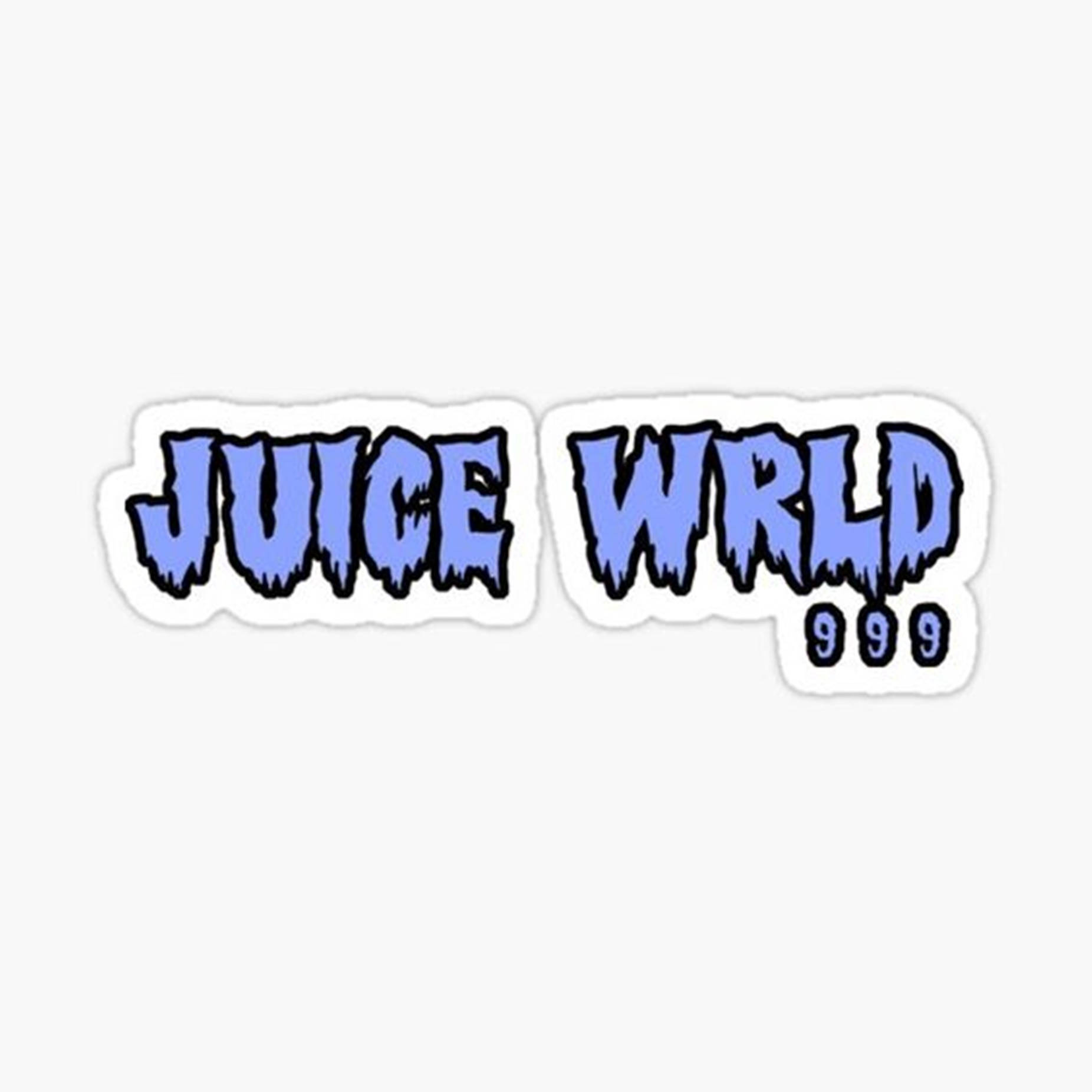 帶有鋸齒狀藍色字體 Juice WRLD 999 的貼紙。 — Juice Wrld 壁紙