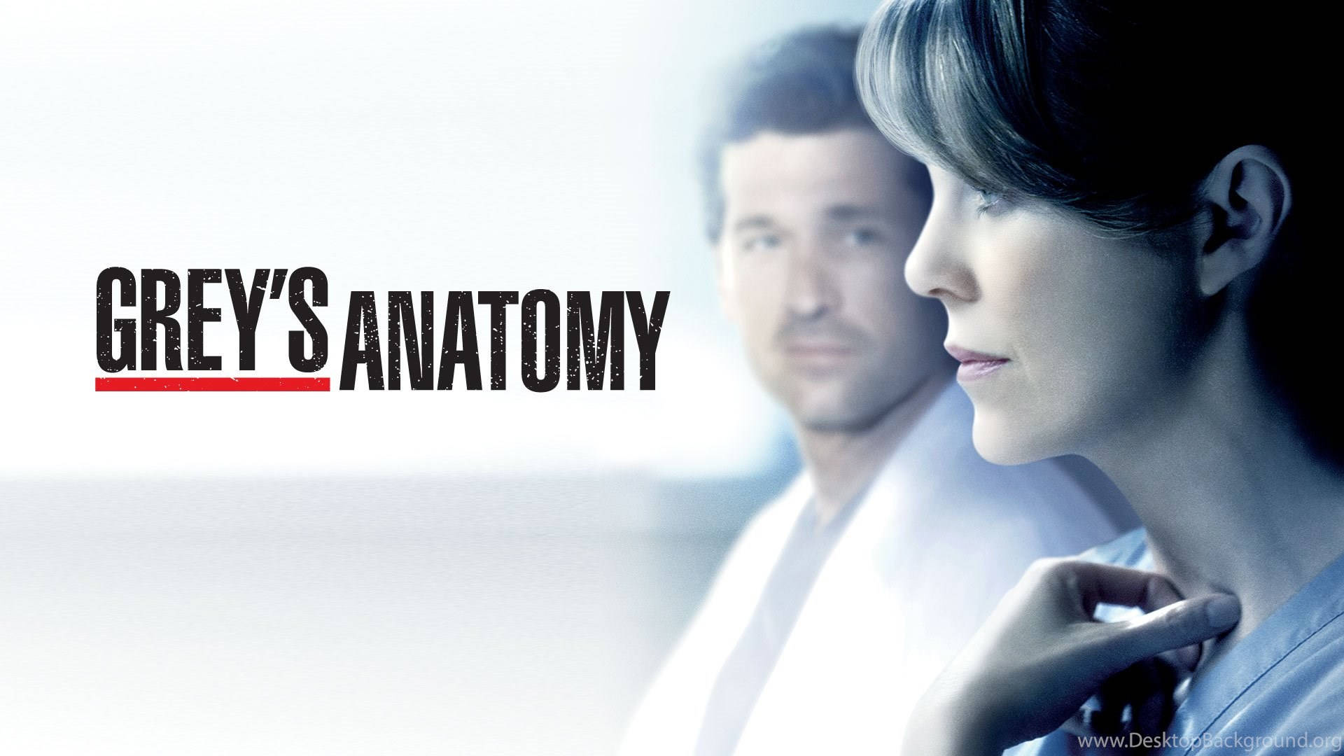 anatomy 桌布 壁紙 — 一張醫療劇海報，展示兩名穿著手術服、表情嚴肅的外科醫生，背景為明亮的臨床環境。