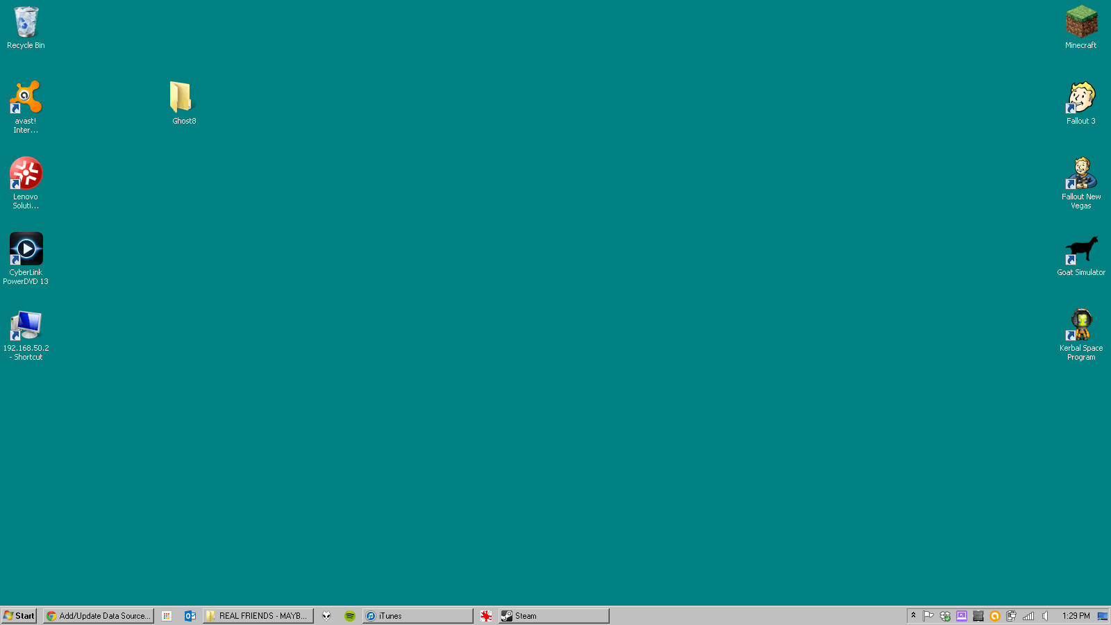 Windows Computer 桌布 壁紙 — 一張青綠色的桌面壁紙，上面散落著應用程式圖示，底部有工作列。
