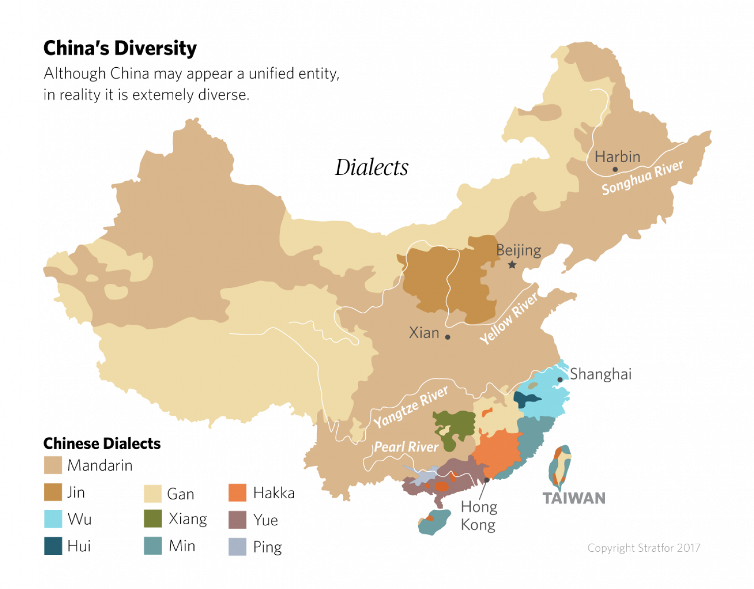 中國 桌布 壁紙 — 一張風格化的中國地圖，河流和主要城市標註在黑色背景上。