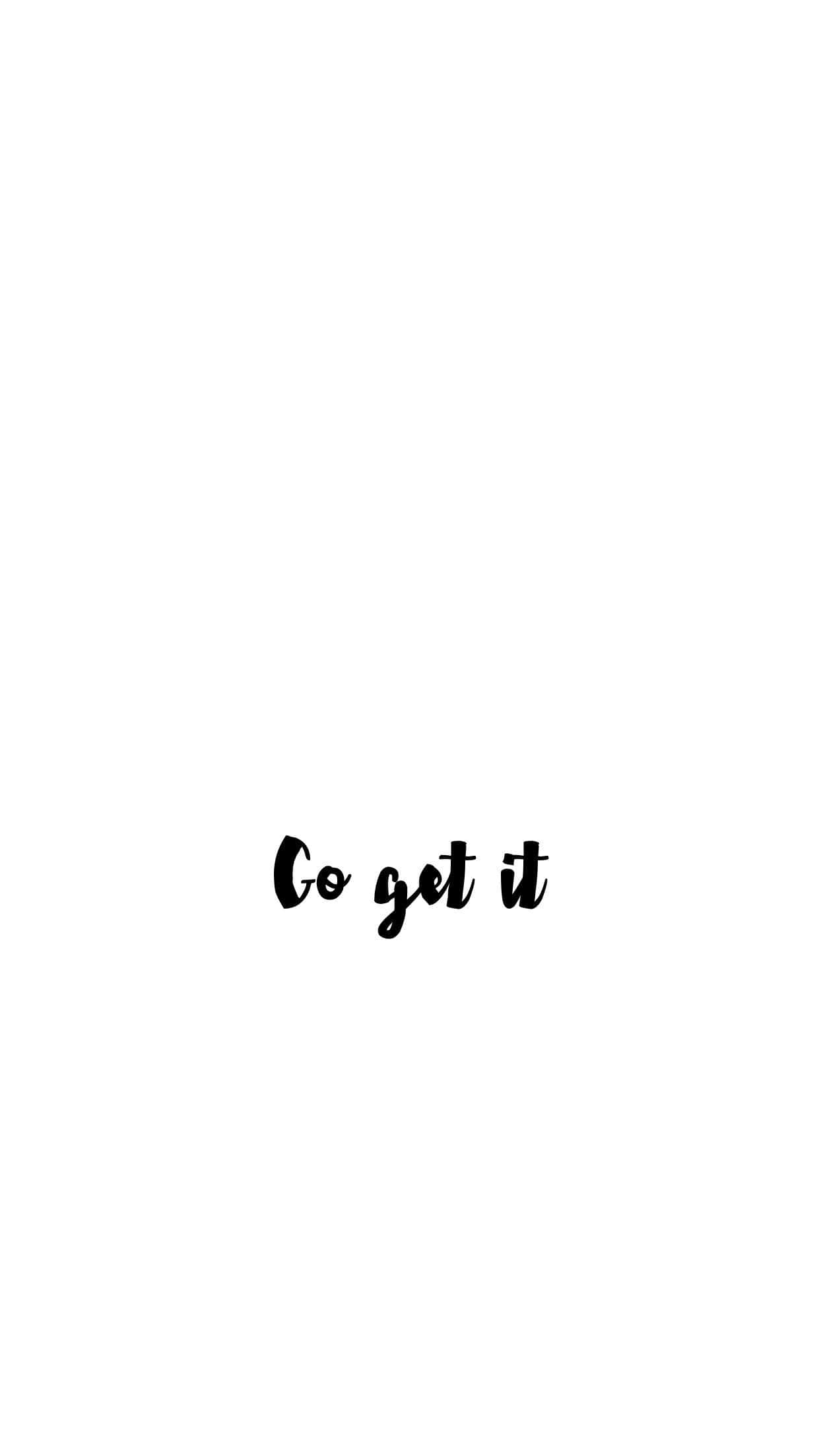 一張黑白照片，畫面中有一位女性，並帶有文字『get it』 壁紙