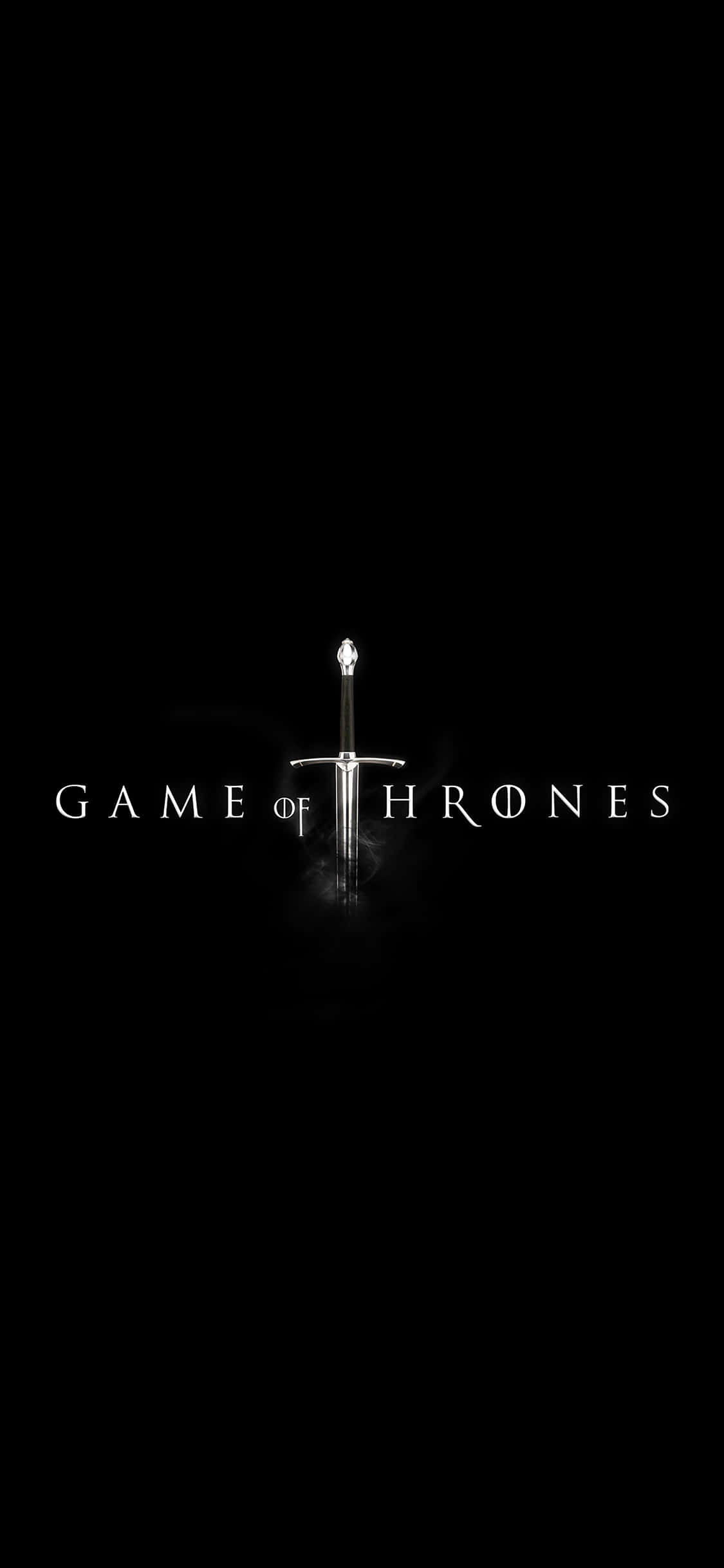 Game Of Thrones iPhone 桌布 壁紙 — 一把發光的劍刺穿權力遊戲標誌，背景為純黑色。