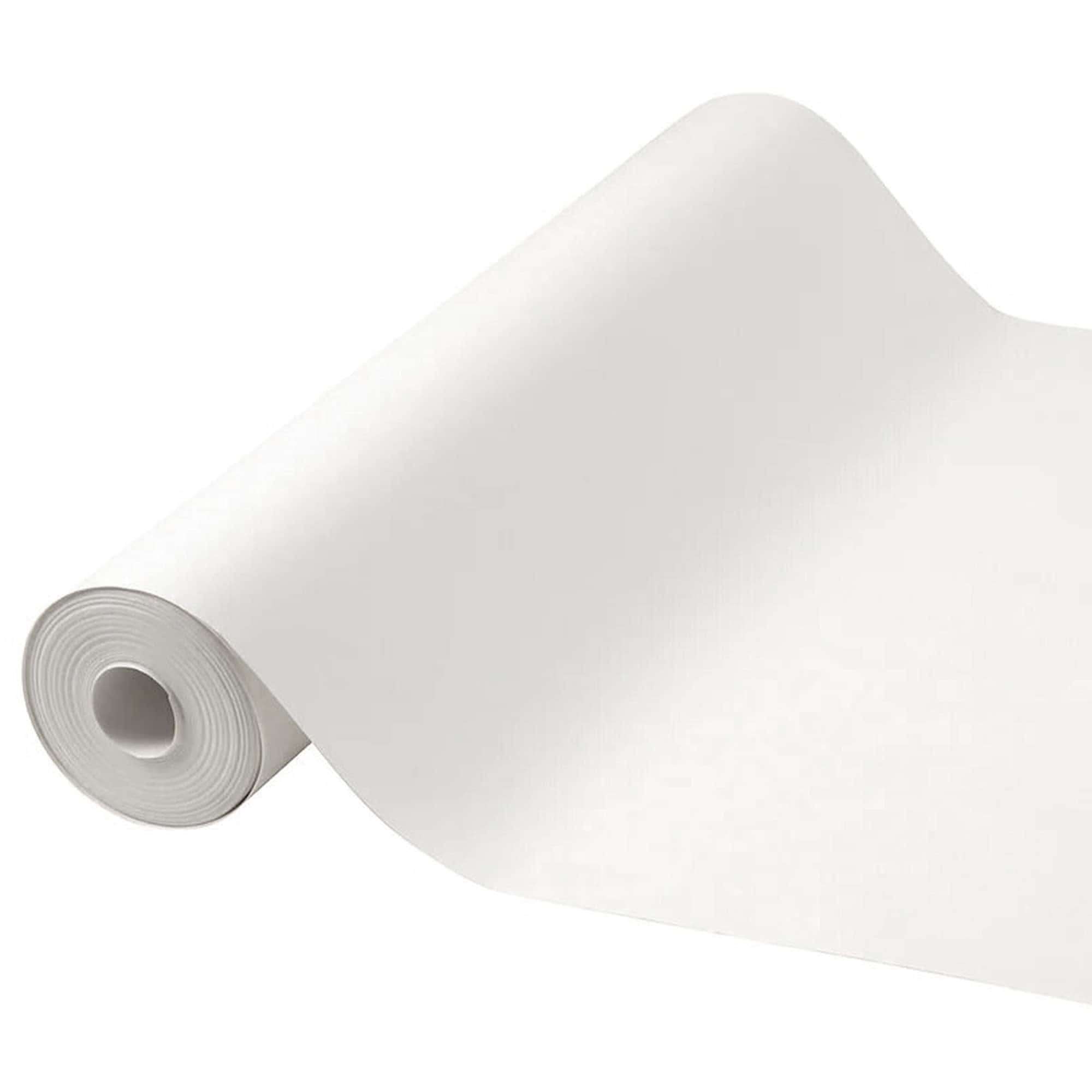Plain White 桌布 壁紙 — 一捲乾淨的白色壁紙在無縫白色背景上展開，帶有柔和陰影。
