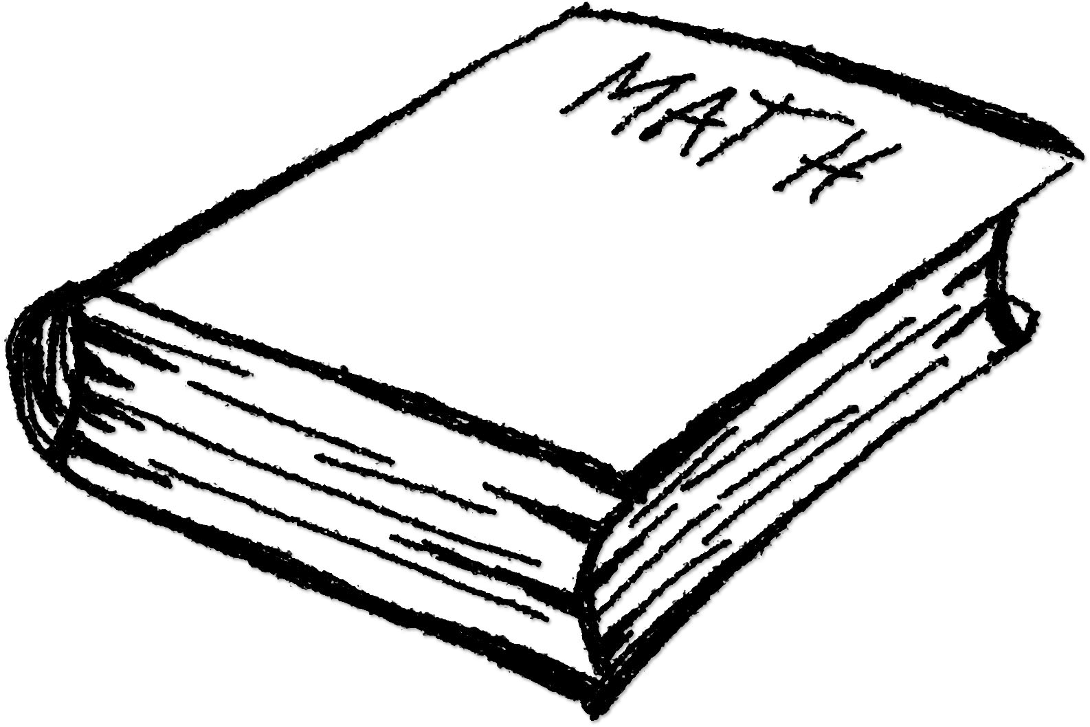 Notebook 桌布 壁紙 — 一本數學教科書的極簡線條藝術草圖，可見頁面和壓印標題，背景為黑色。