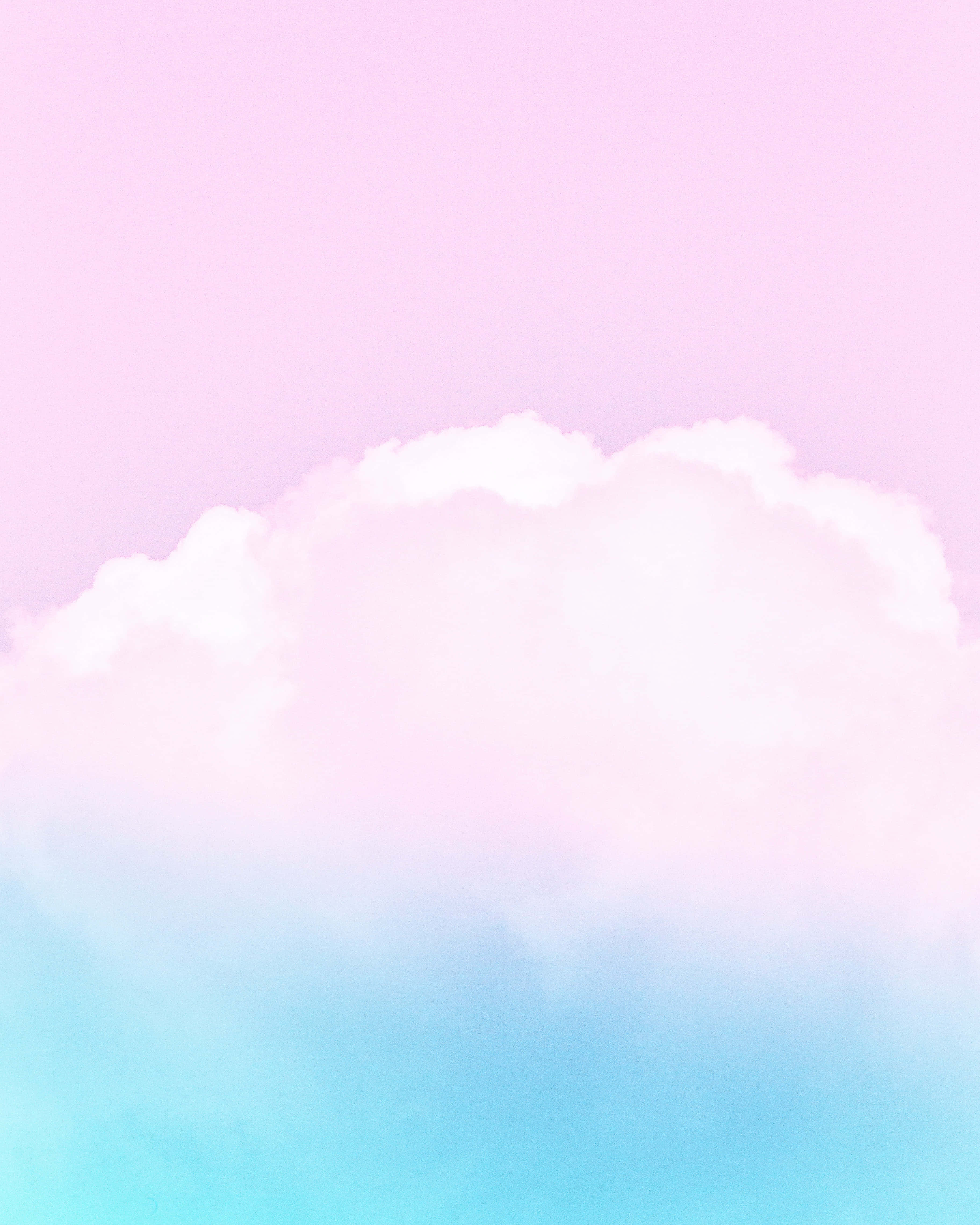Pink And Blue Clouds 桌布 壁紙 — 一朵柔和的粉彩雲漂浮在混合粉紅色和藍色色調的漸變天空上。